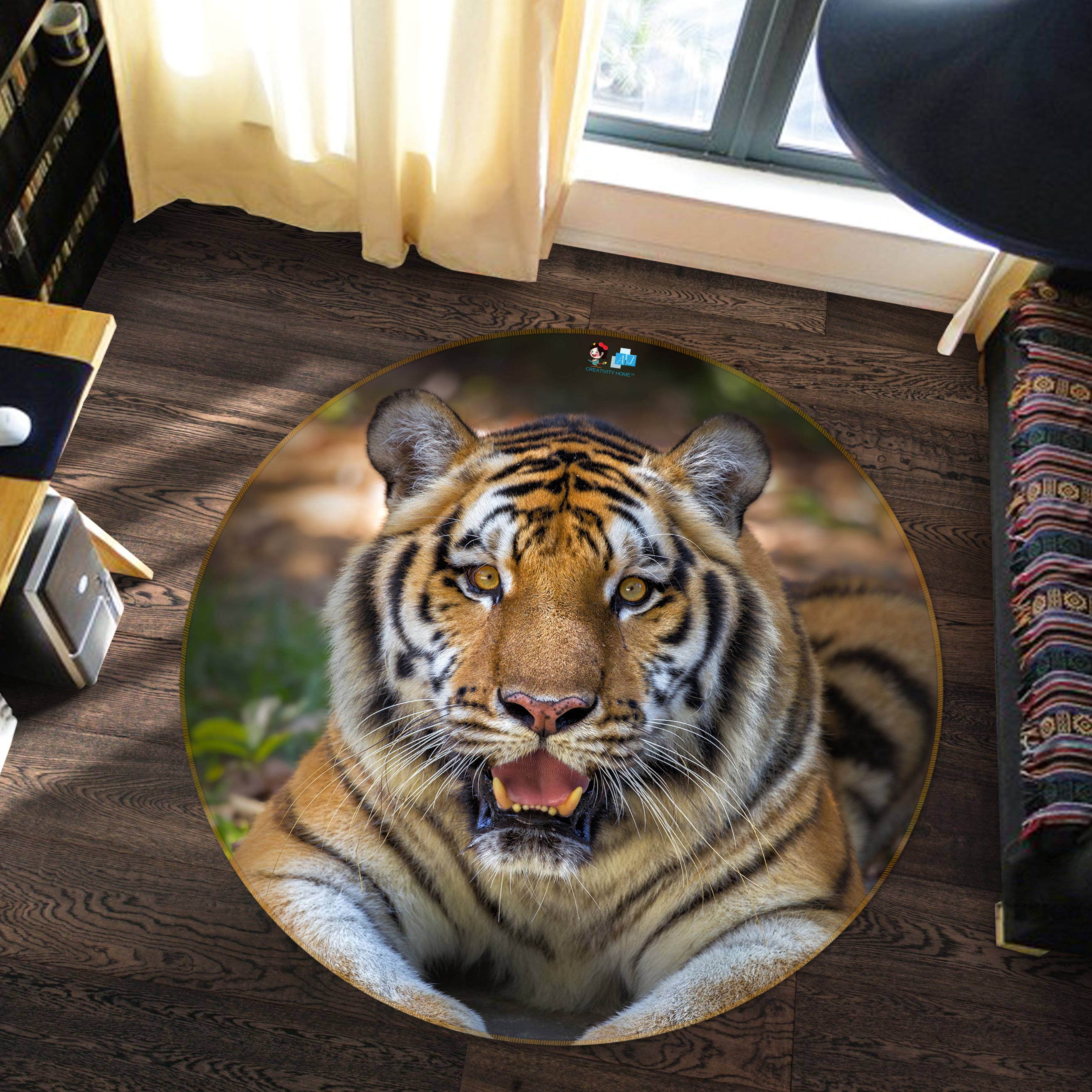 3D Tiger 81233 Round Non Slip Rug Mat