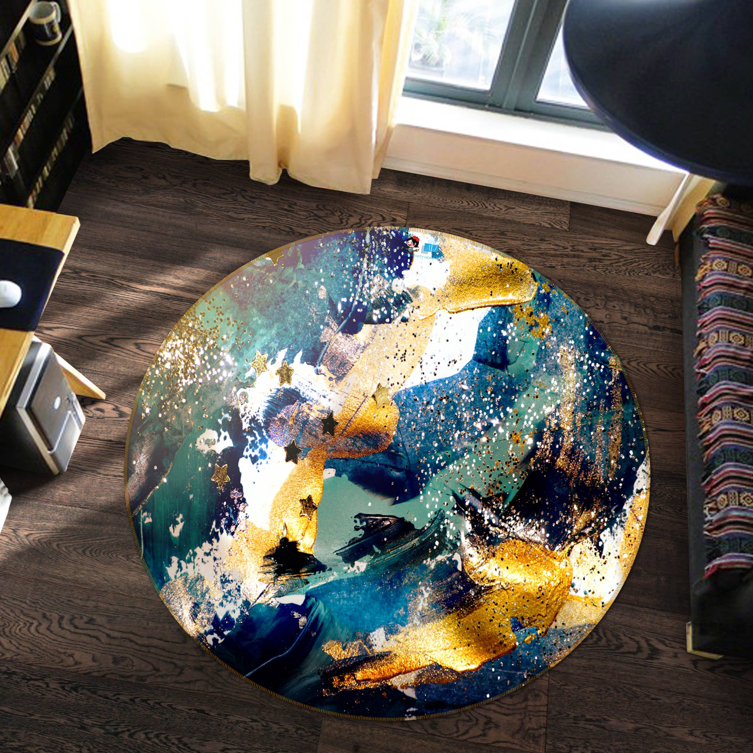 3D Golden Pattern 3552 Round Non Slip Rug Mat Mat AJ Creativity Home