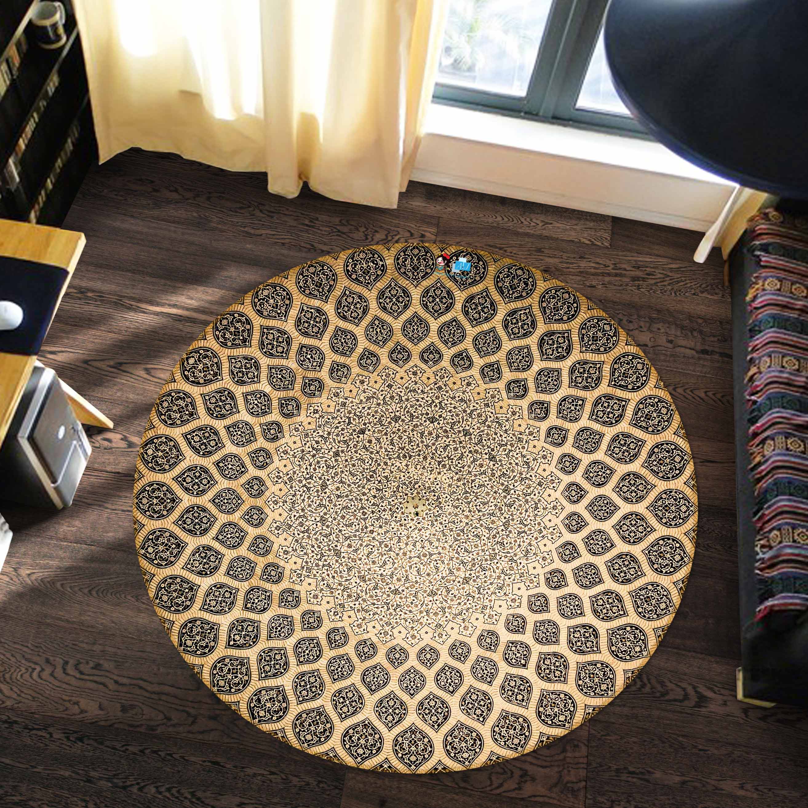 3D Pattern 72145 Round Non Slip Rug Mat
