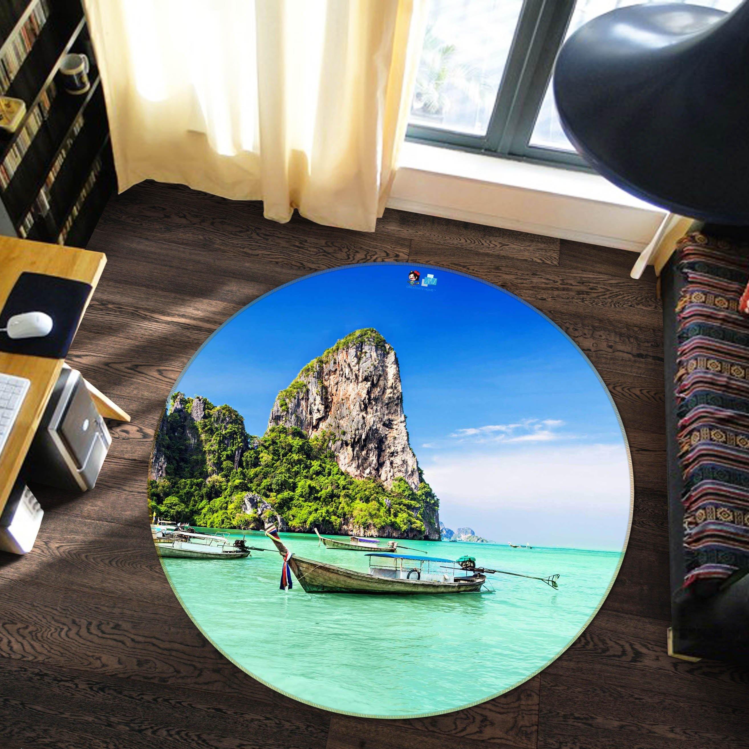 3D Tropical Sea 91 Round Non Slip Rug Mat Mat AJ Creativity Home