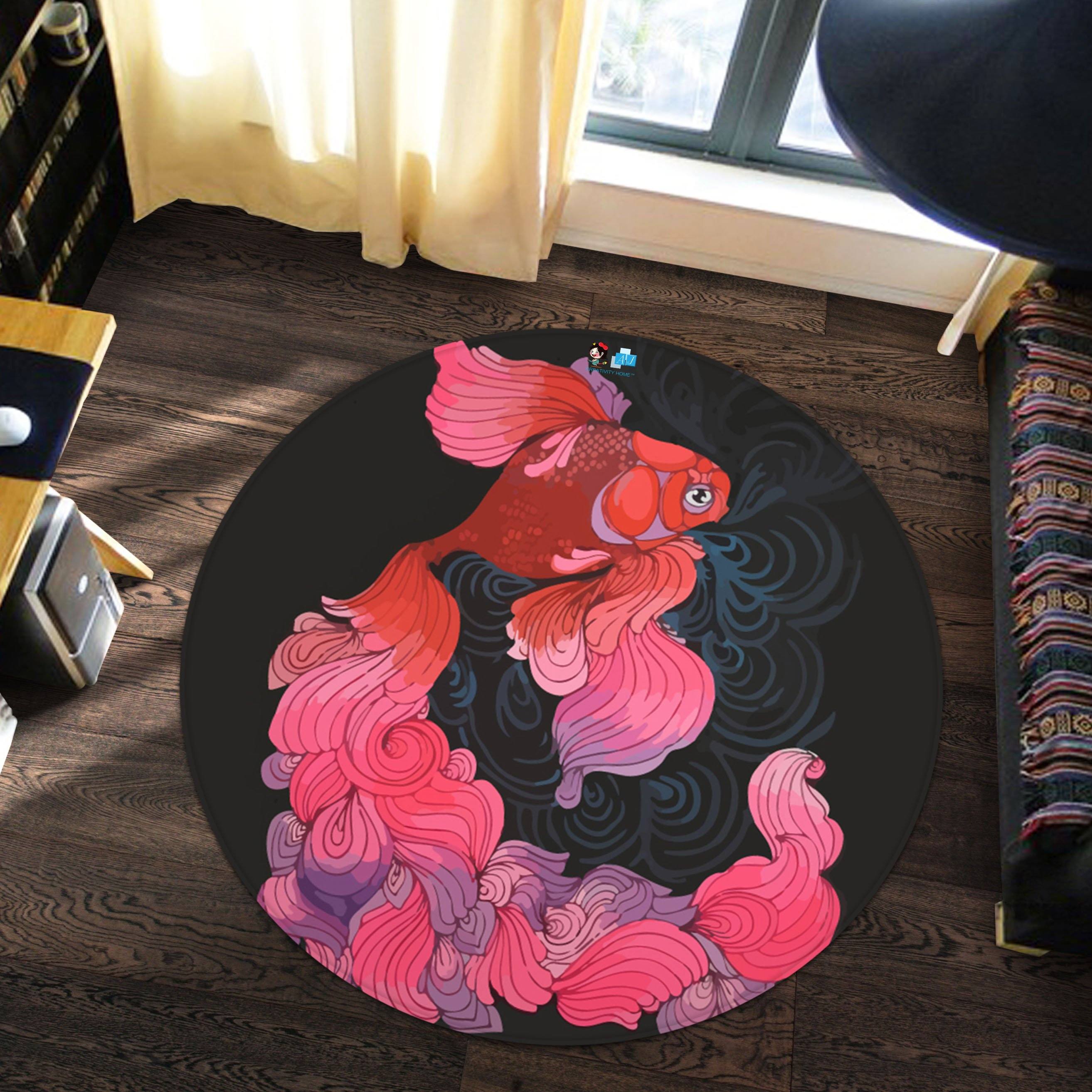 3D Goldfish 3245 Round Non Slip Rug Mat Mat AJ Creativity Home