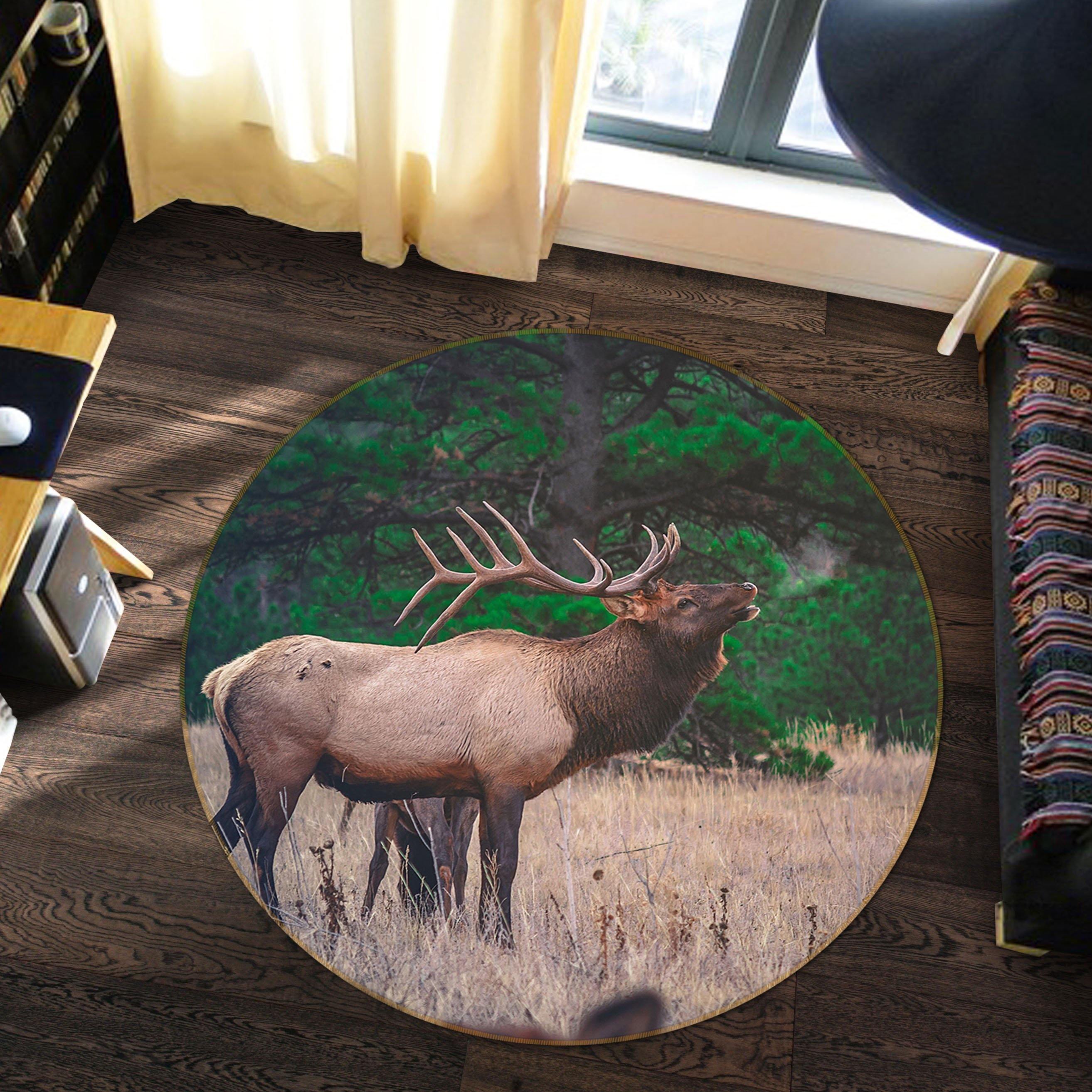3D Wilderness Antelope 38 Animal Round Non Slip Rug Mat Mat AJ Creativity Home
