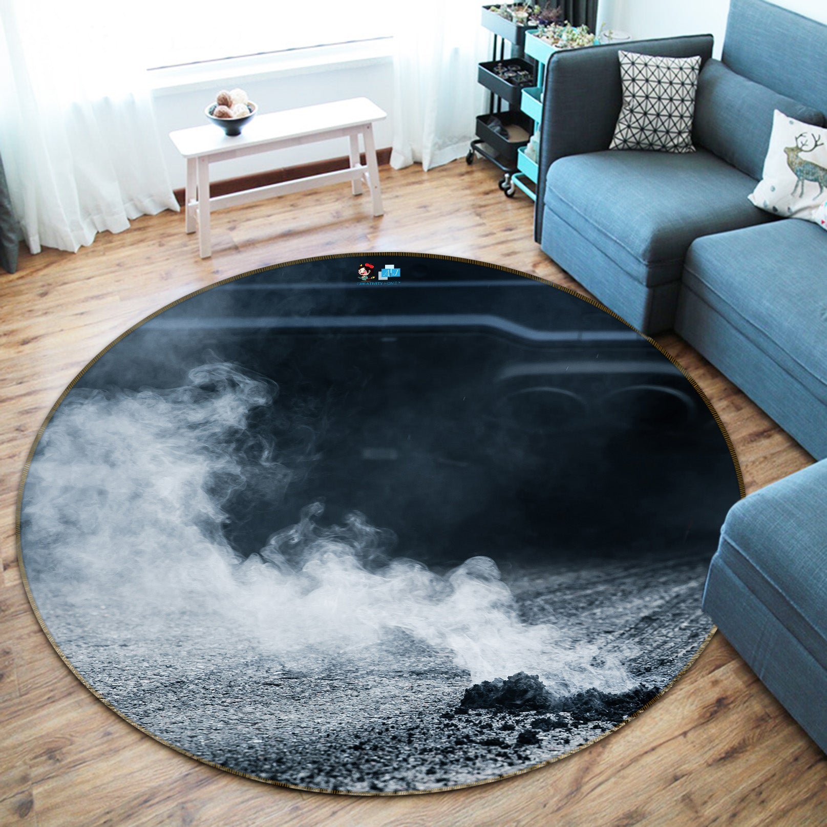 3D Smog 74196 Round Non Slip Rug Mat