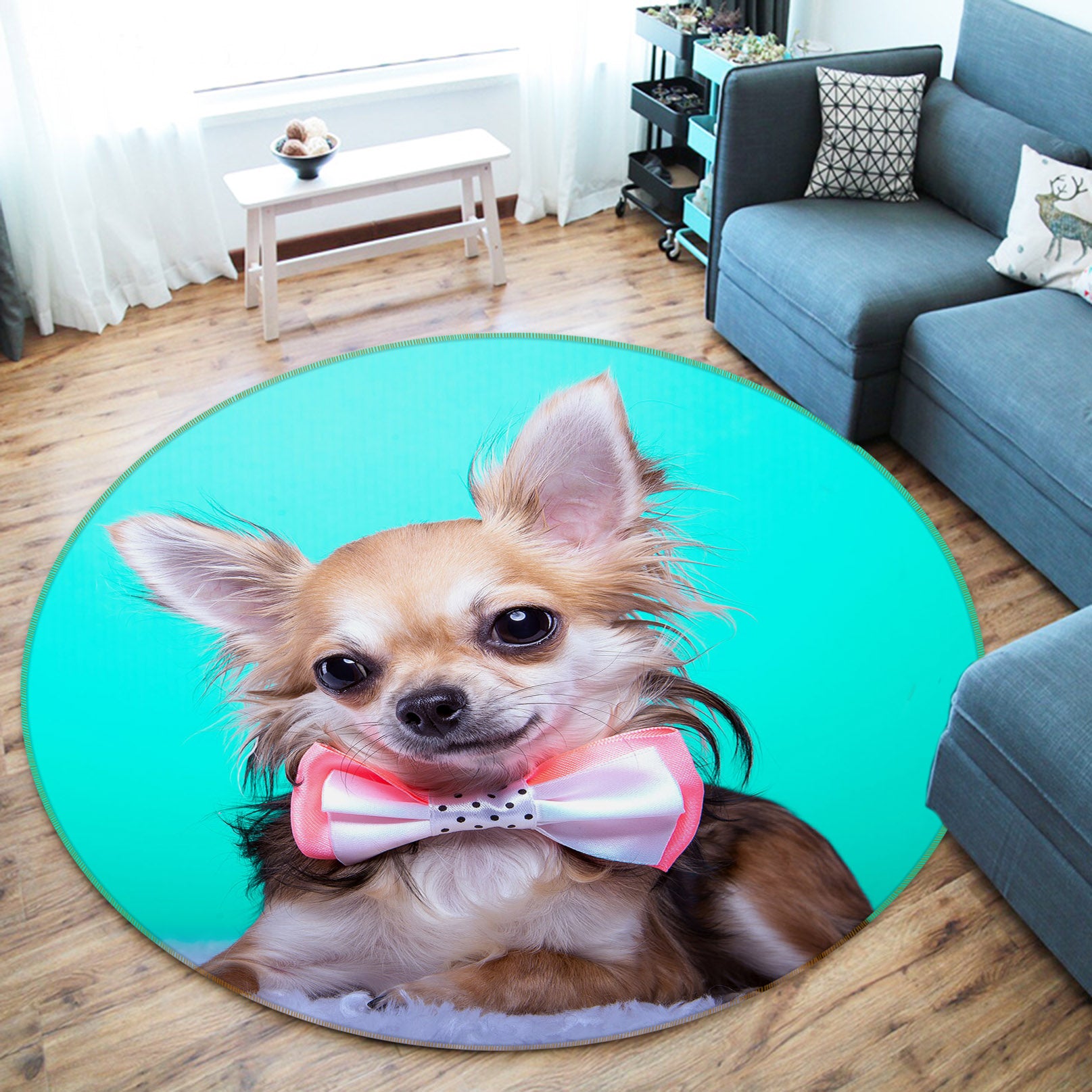 3D Puppy 29087 Round Non Slip Rug Mat