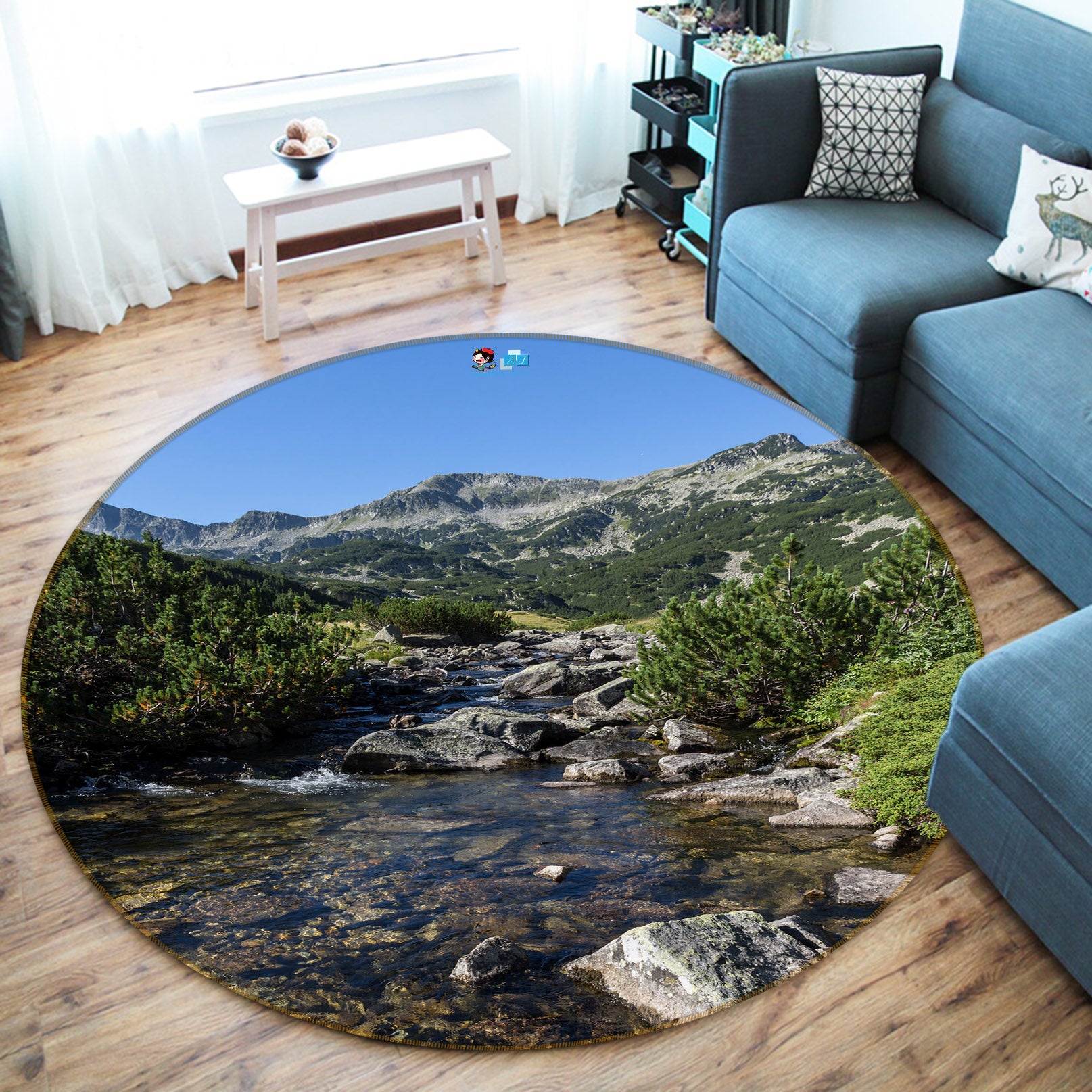 3D Landscape 69162 Round Non Slip Rug Mat