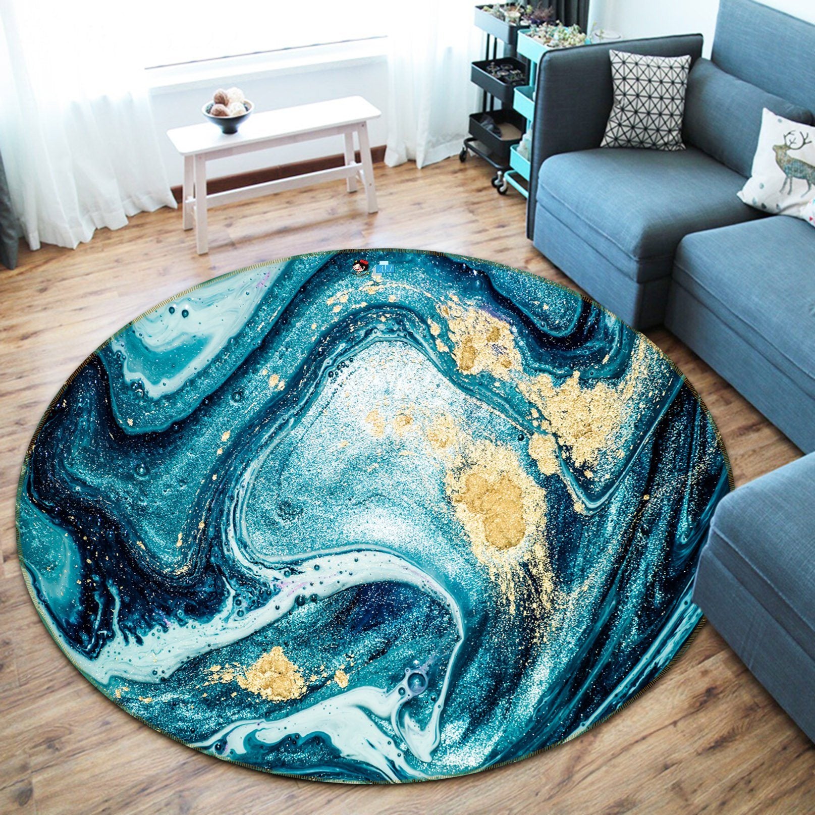 3D Nordic Style 6528 Round Non Slip Rug Mat Mat AJ Creativity Home