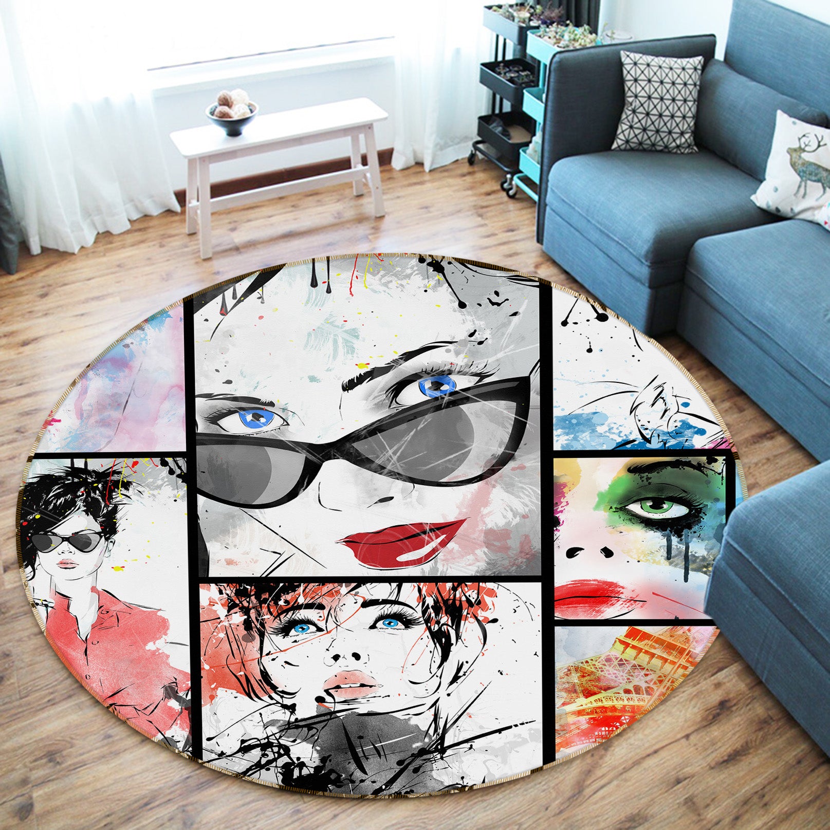 3D Beauty 29106 Round Non Slip Rug Mat