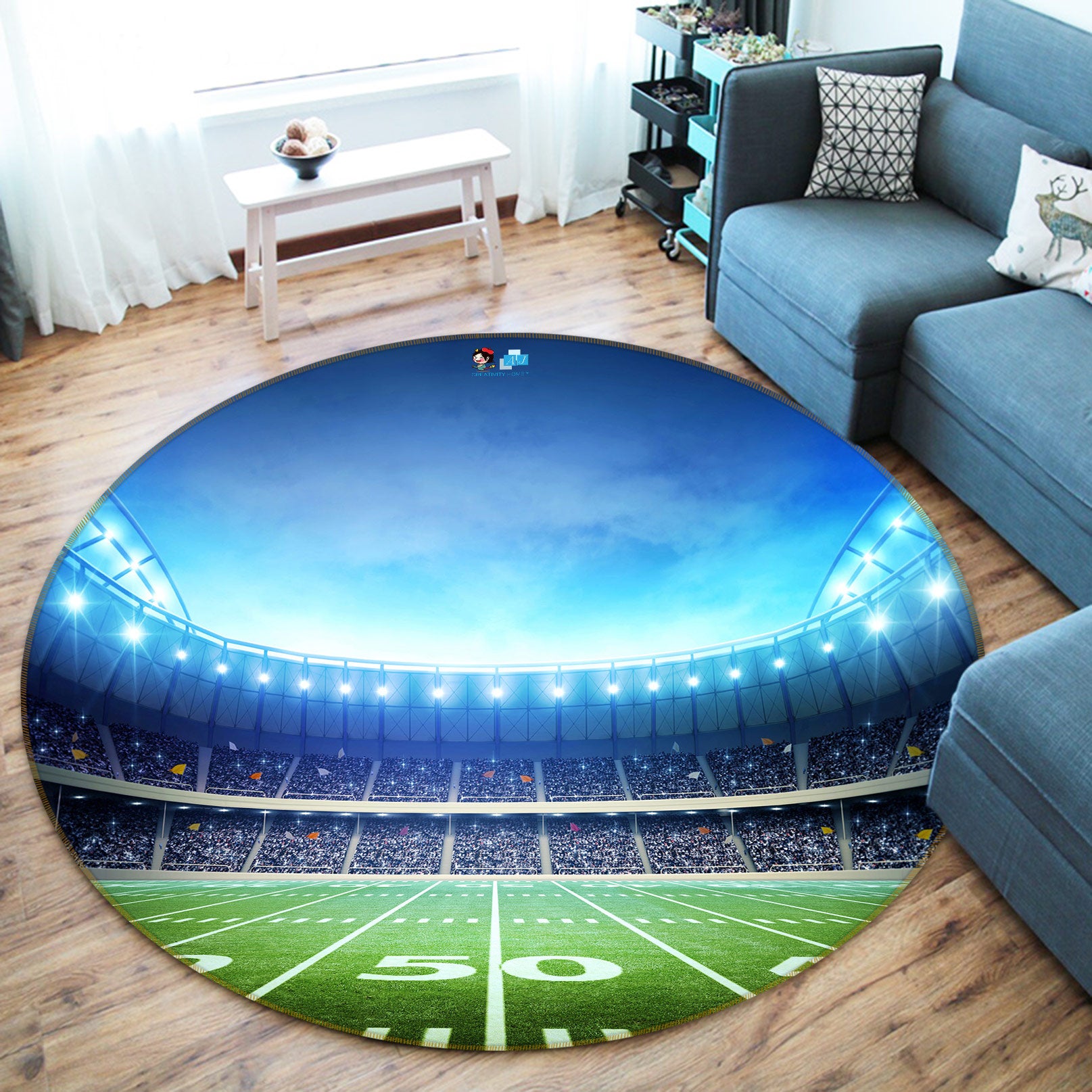 3D Court 72169 Round Non Slip Rug Mat