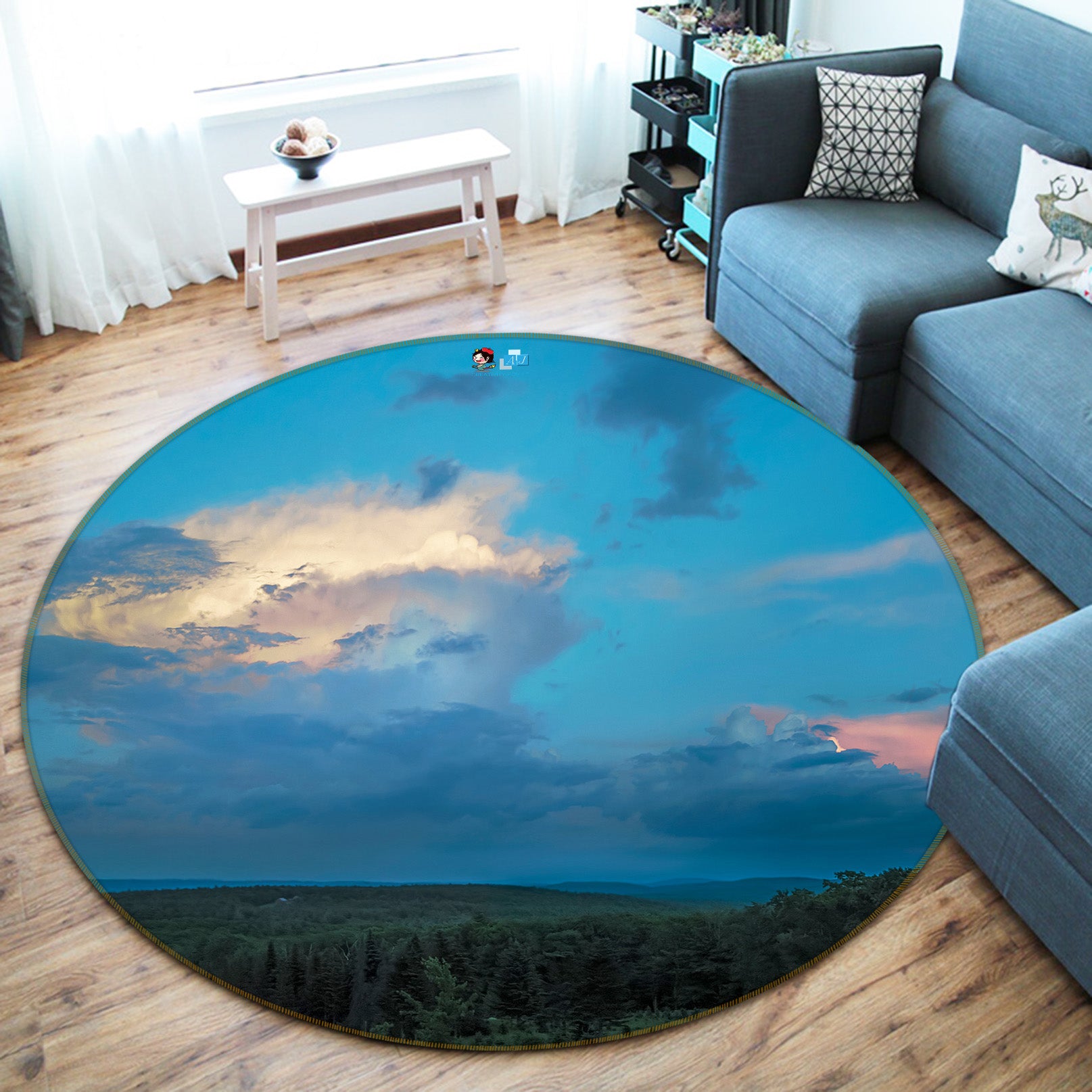 3D Sky 85123 Jerry LoFaro Rug Round Non Slip Rug Mat