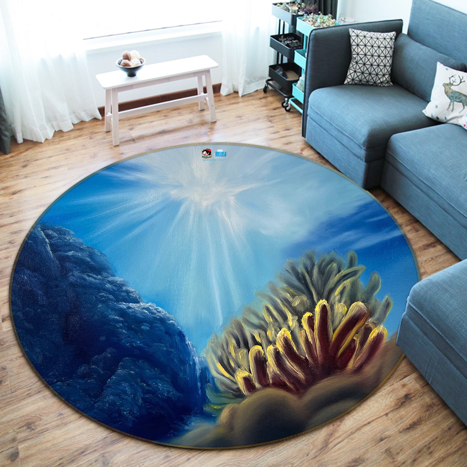 3D Sea Stony Coral 9744 Marina Zotova Rug Round Non Slip Rug Mat