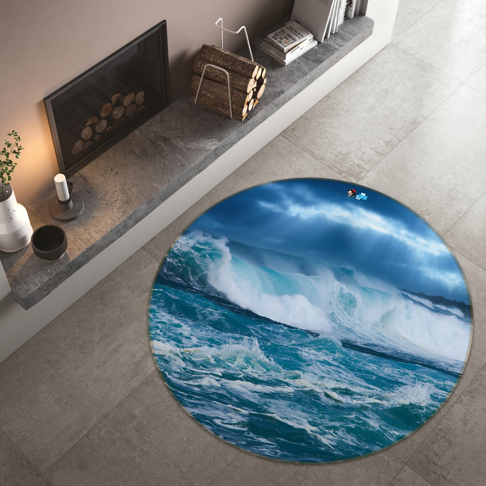 3D Ocean 74032 Round Non Slip Rug Mat