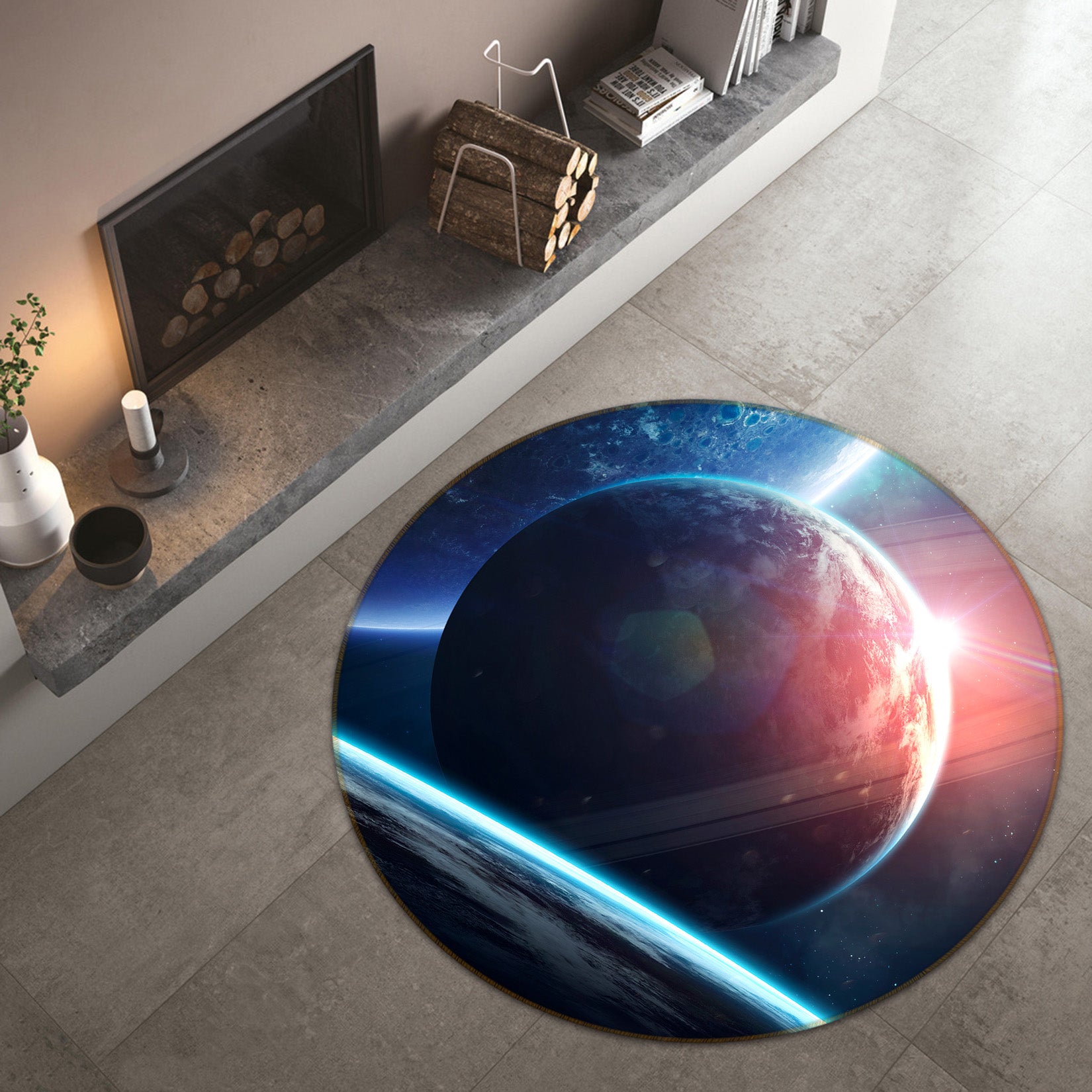 3D Planet 71213 Round Non Slip Rug Mat