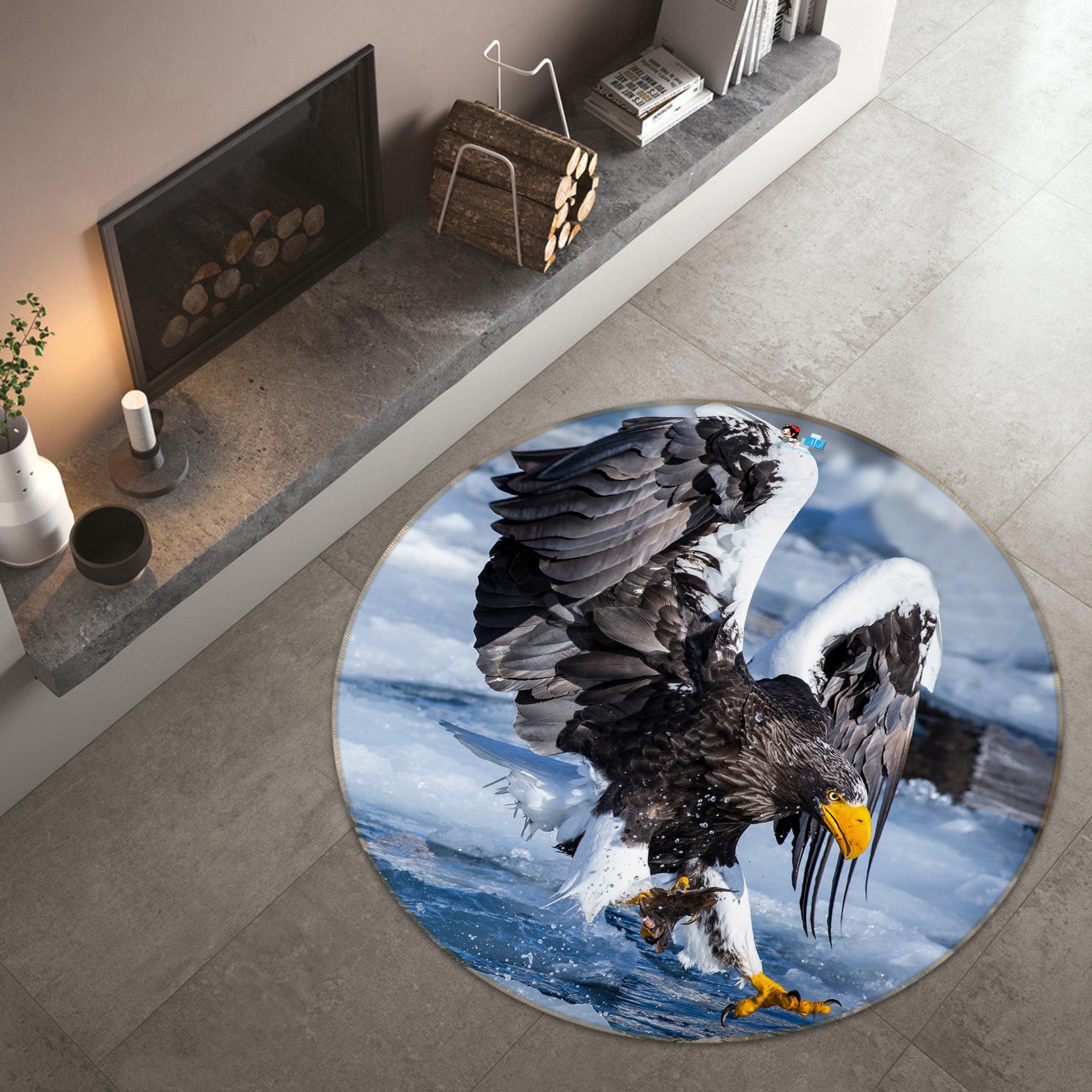 3D Eagle 74045 Round Non Slip Rug Mat