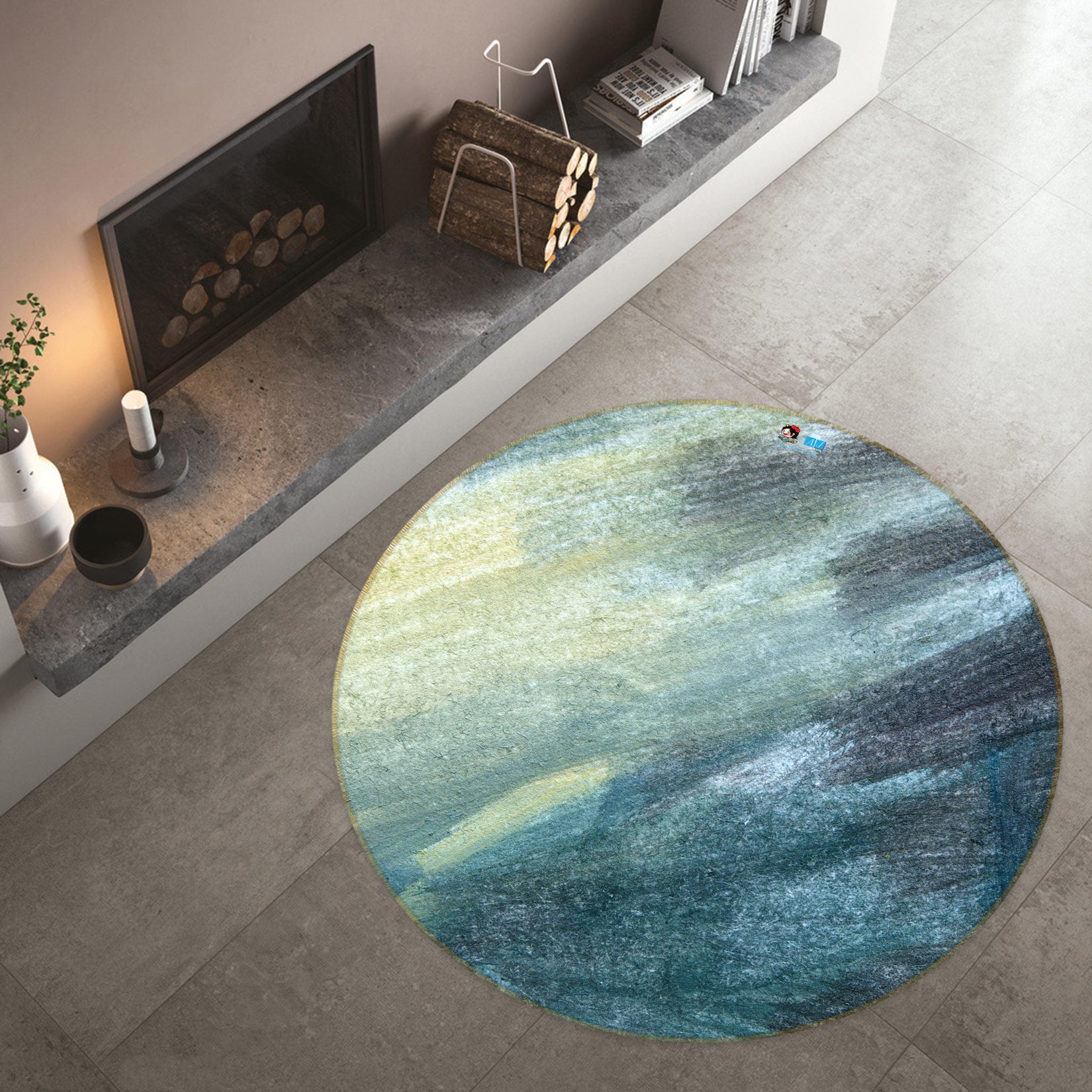 3D Pattern 81184 Round Non Slip Rug Mat