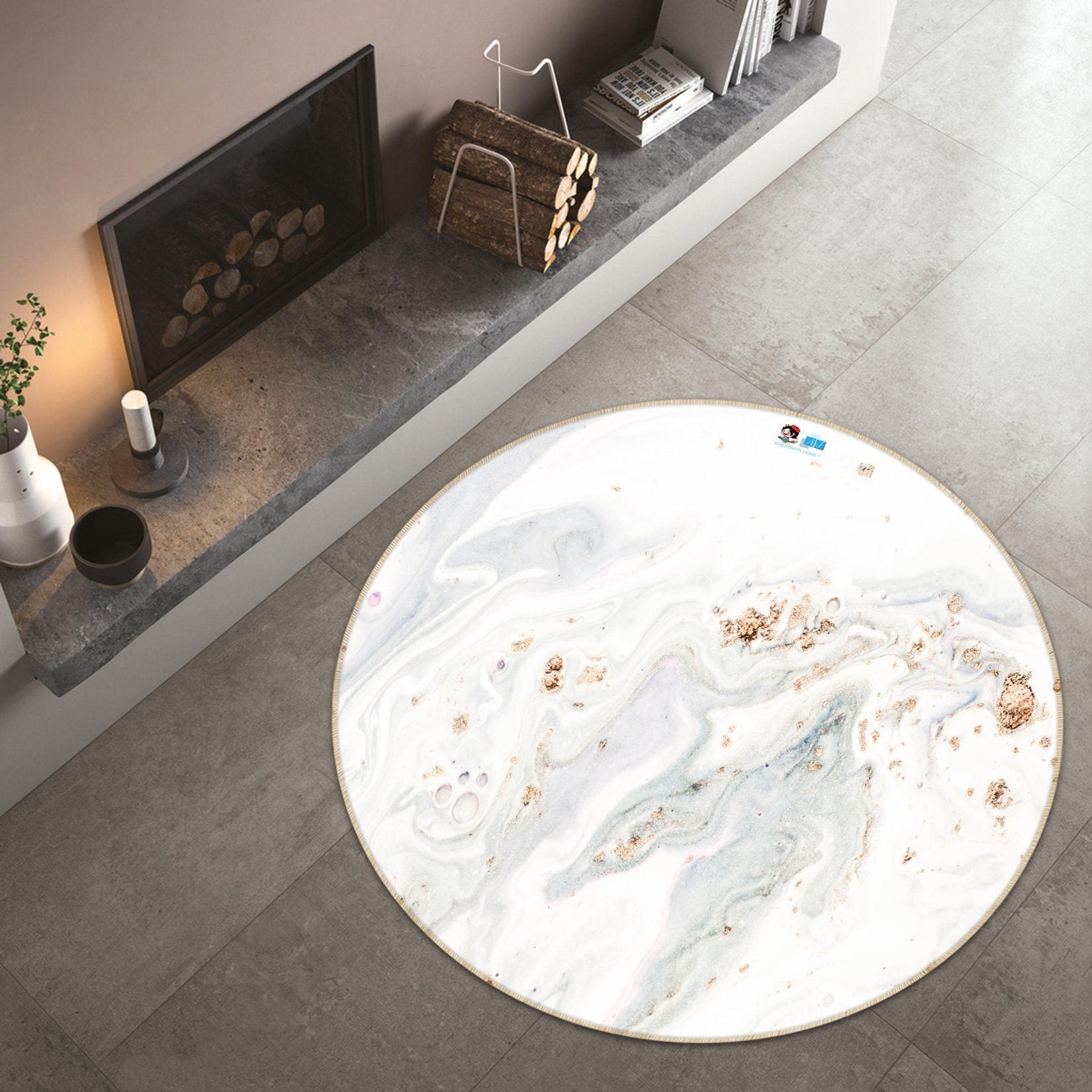 3D Simple White Pattern 1672 Round Non Slip Rug Mat Mat AJ Creativity Home