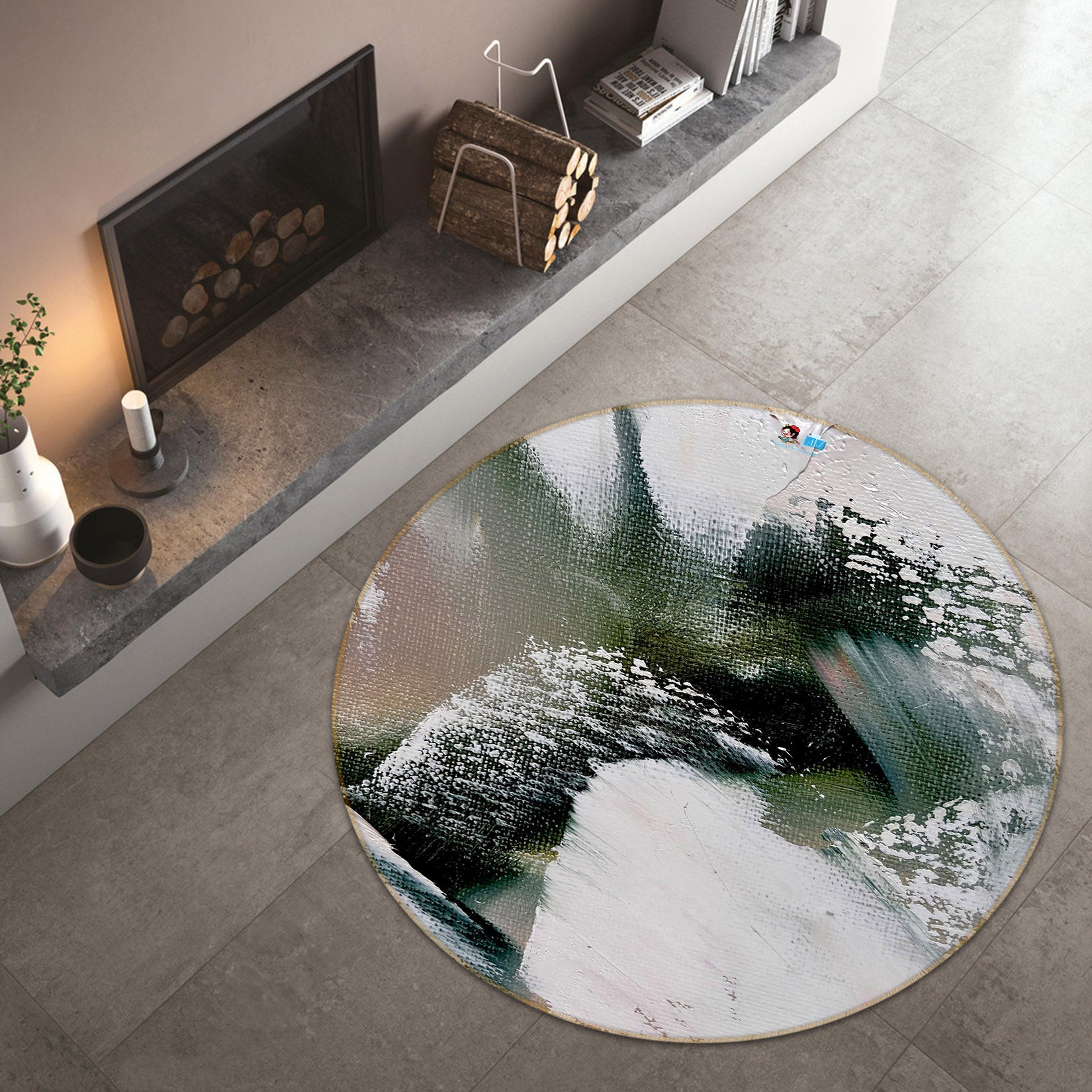 3D Abstract Painting 903 Skromova Marina Rug Round Non Slip Rug Mat