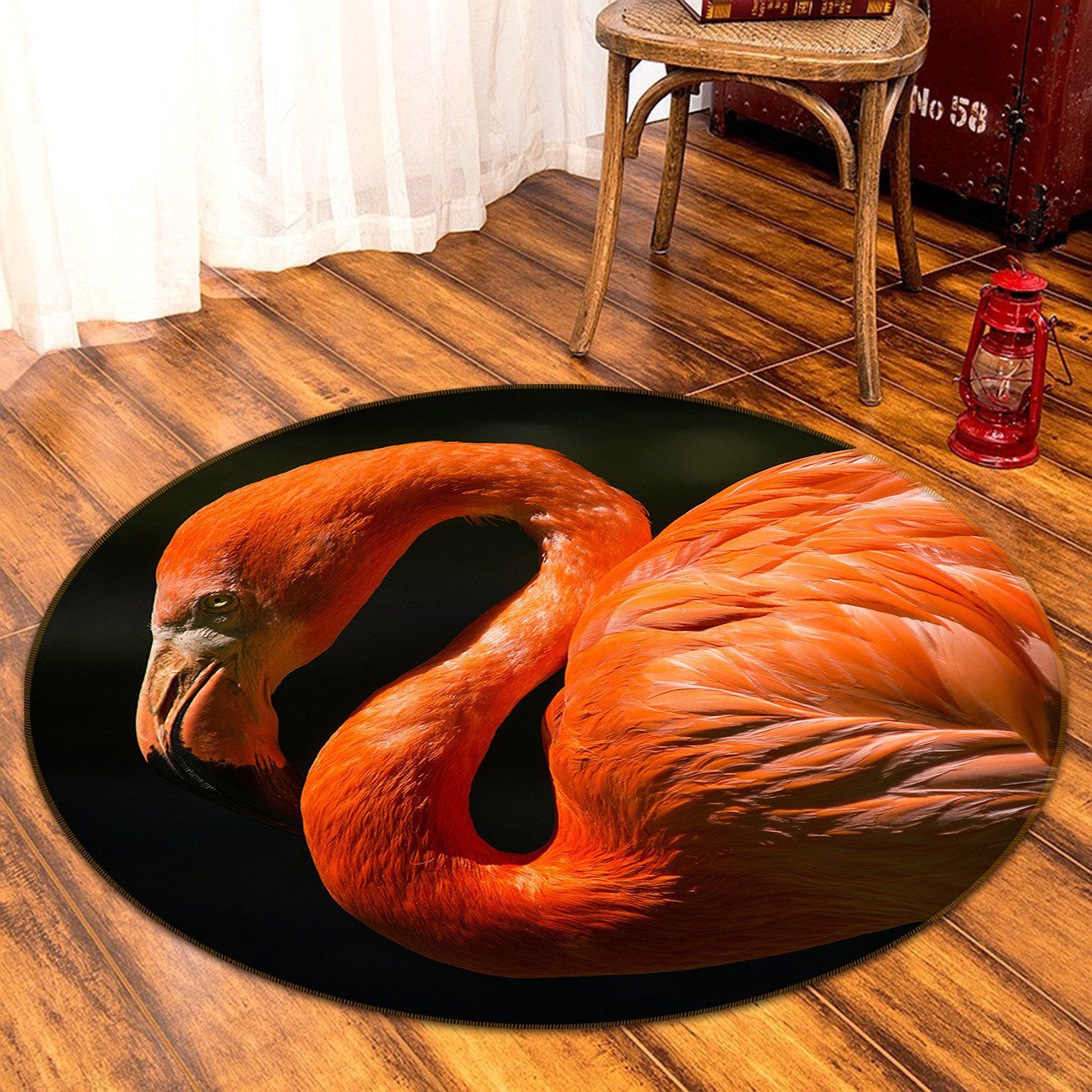 3D Flamingo 015 Animal Round Non Slip Rug Mat Mat AJ Creativity Home