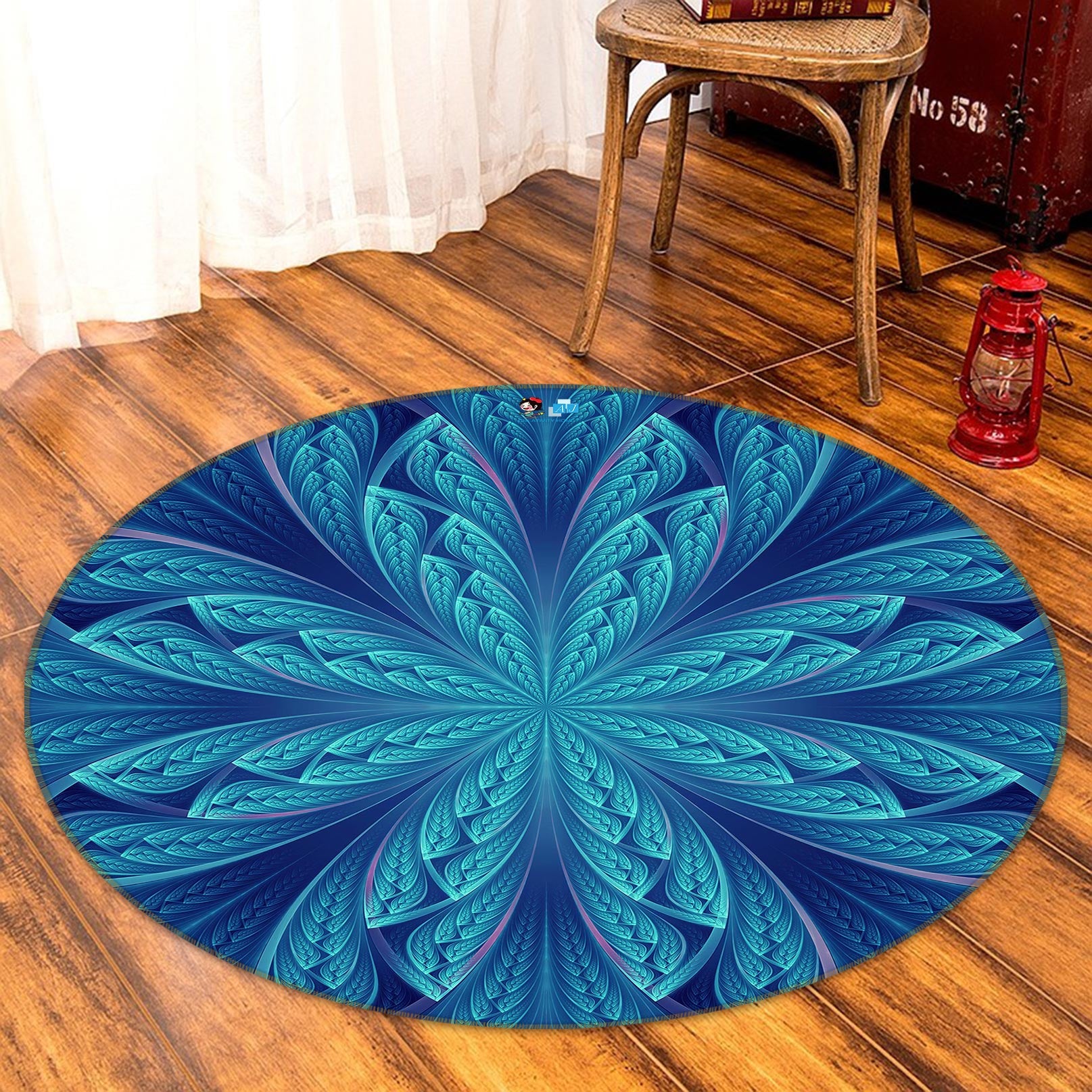 3D Pattern 80223 Round Non Slip Rug Mat
