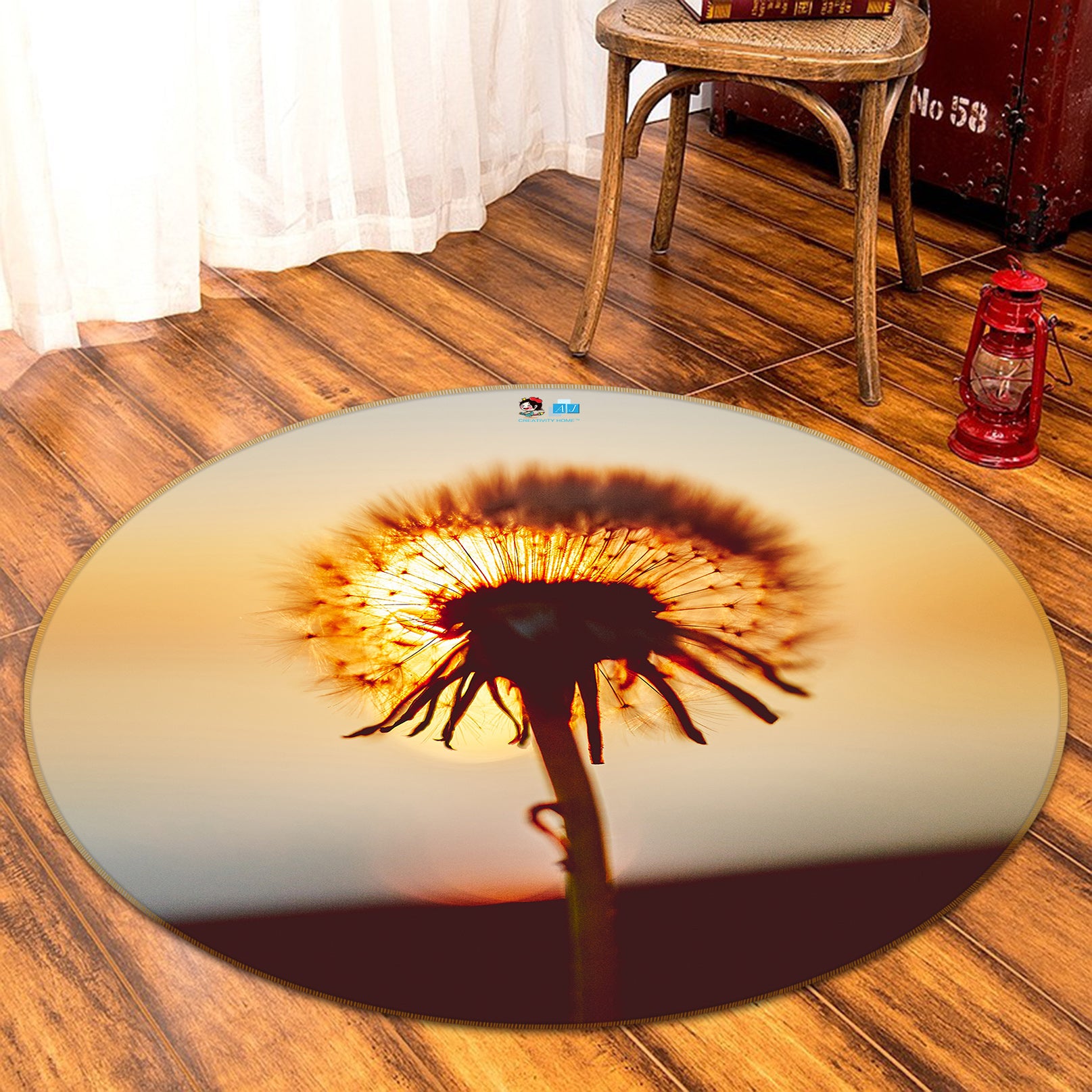 3D Dandelion 71298 Round Non Slip Rug Mat