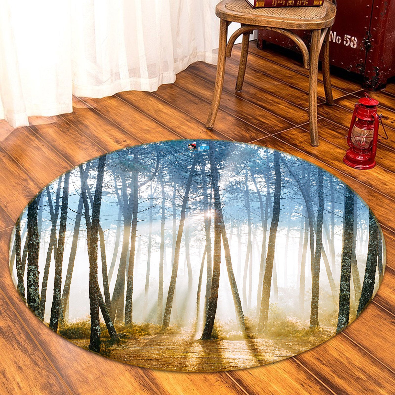 3D Forest 81094 Round Non Slip Rug Mat