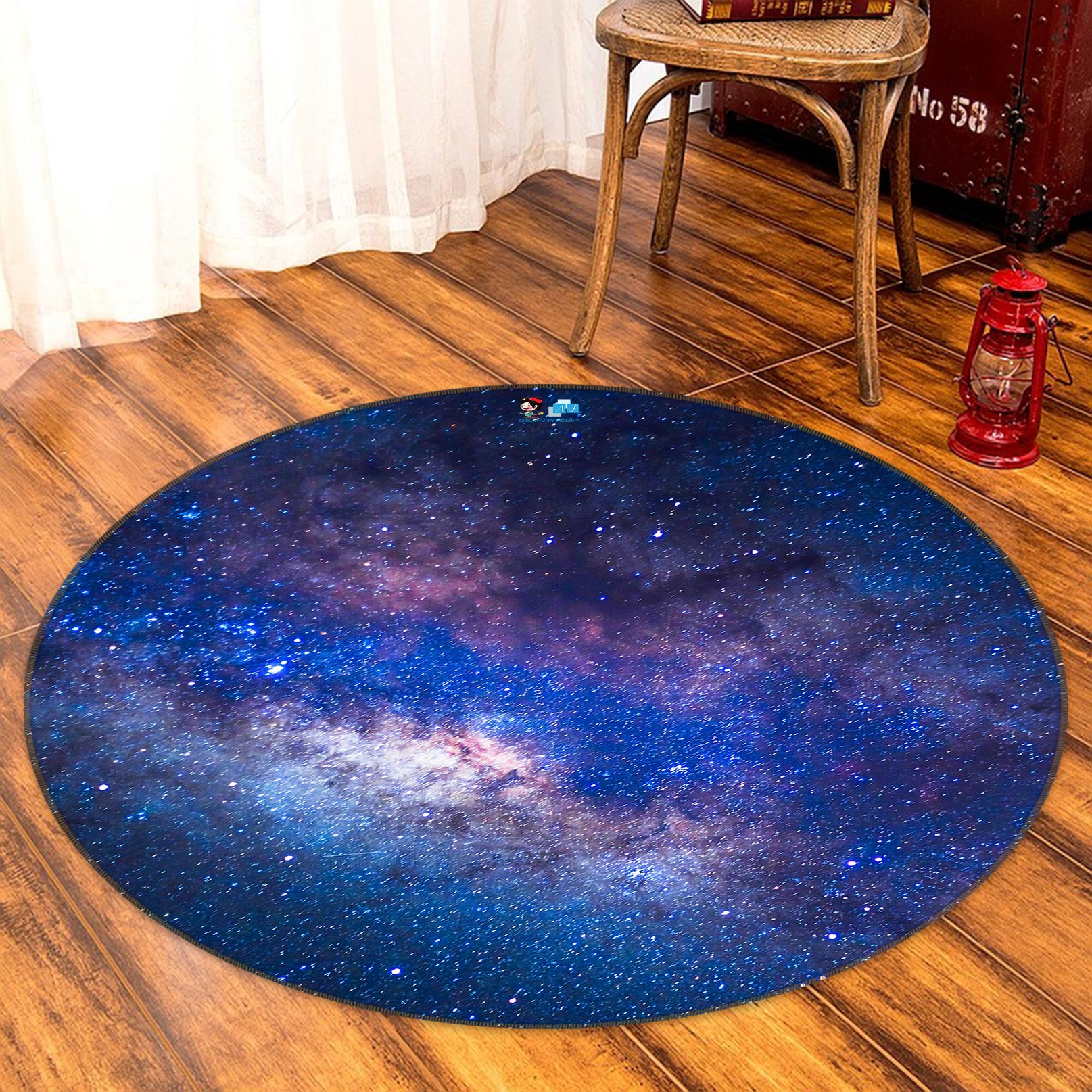 3D Starry Sky 81211 Round Non Slip Rug Mat