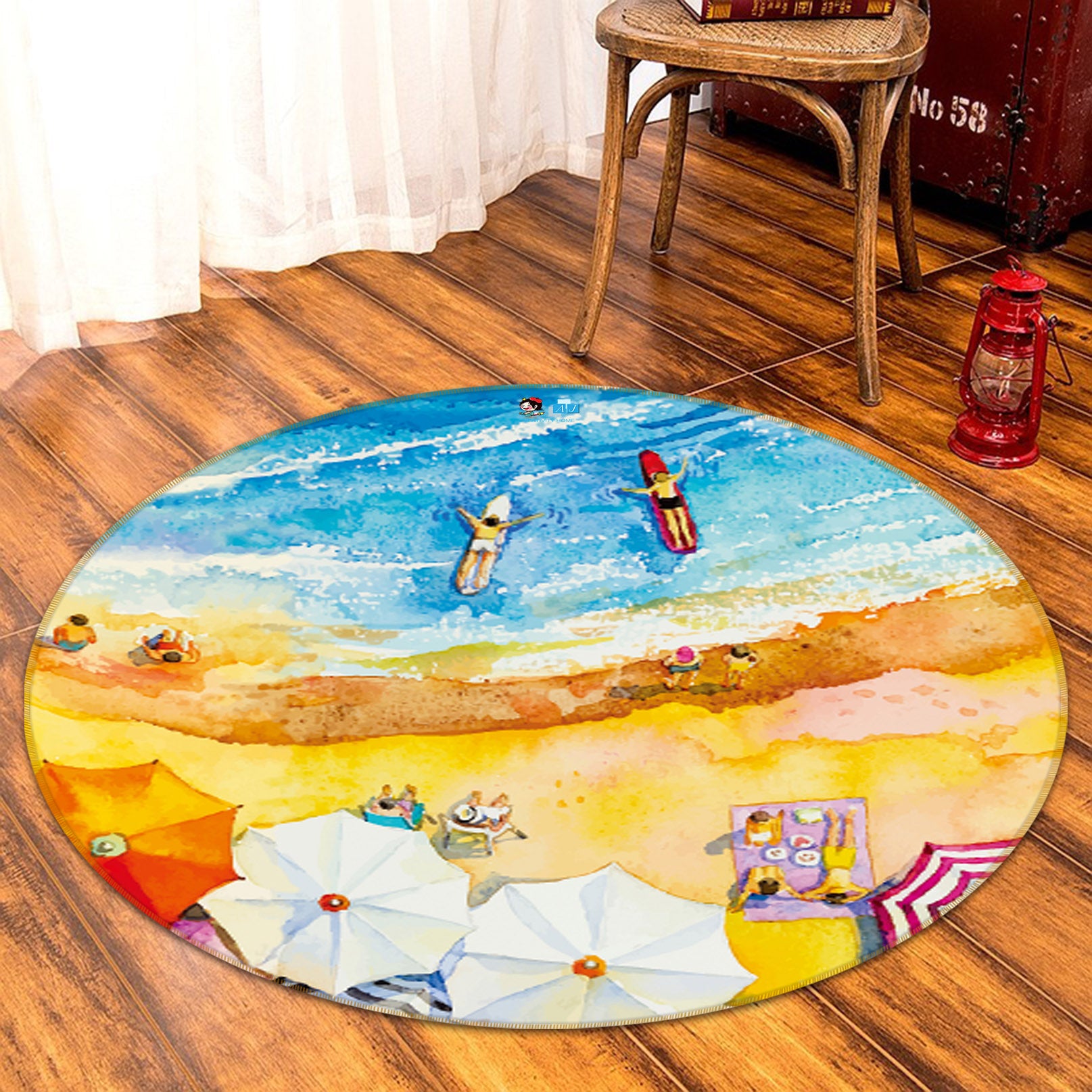3D Beach 81051 Round Non Slip Rug Mat