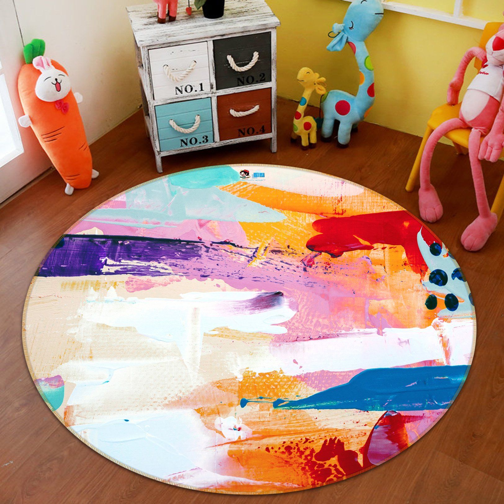 3D Color Pattern 3716 Round Non Slip Rug Mat Mat AJ Creativity Home