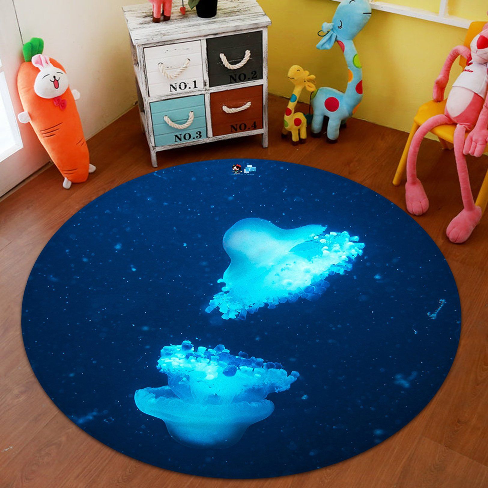 3D Jellyfish 2312 Round Non Slip Rug Mat Mat AJ Creativity Home