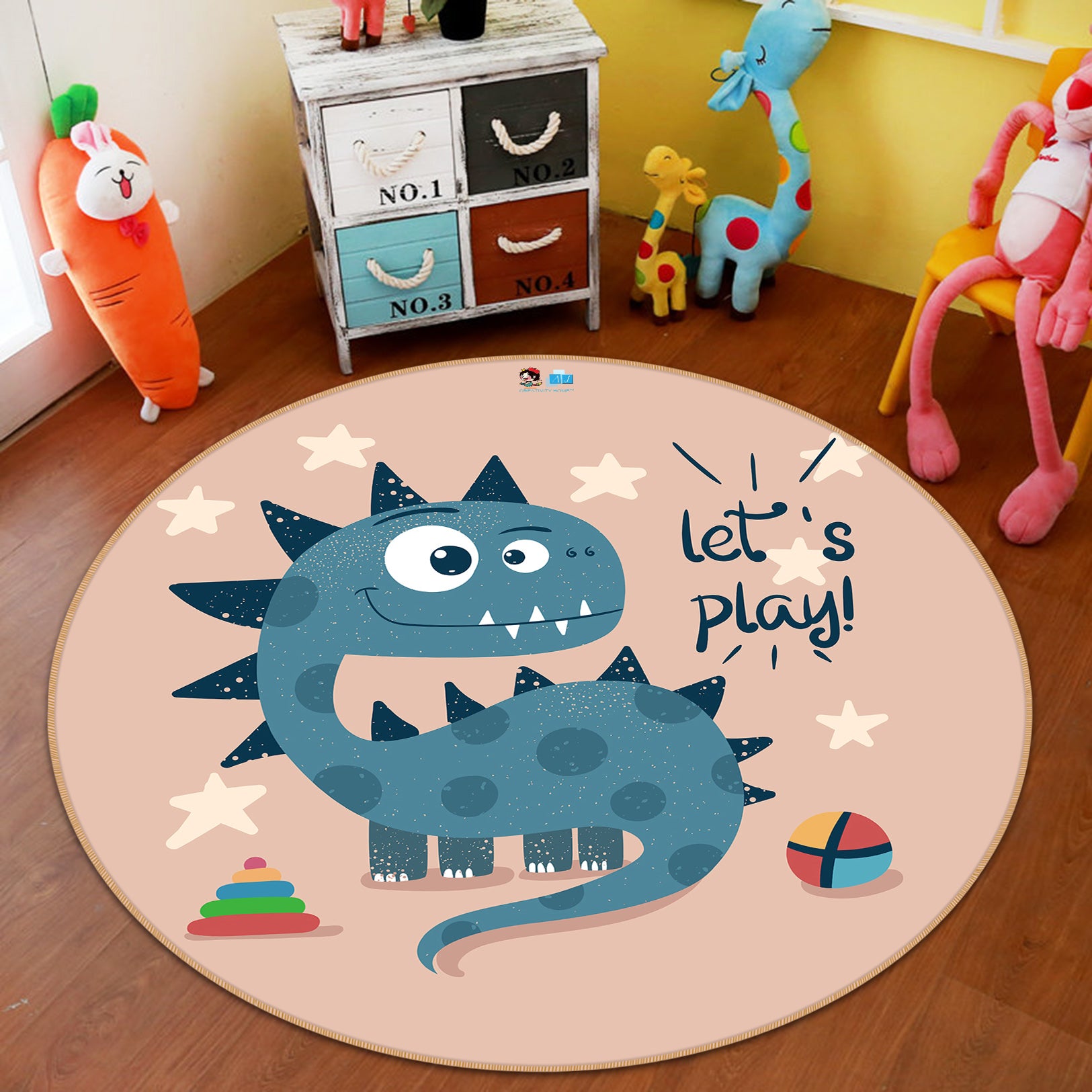 3D Dinosaur 74253 Round Non Slip Rug Mat