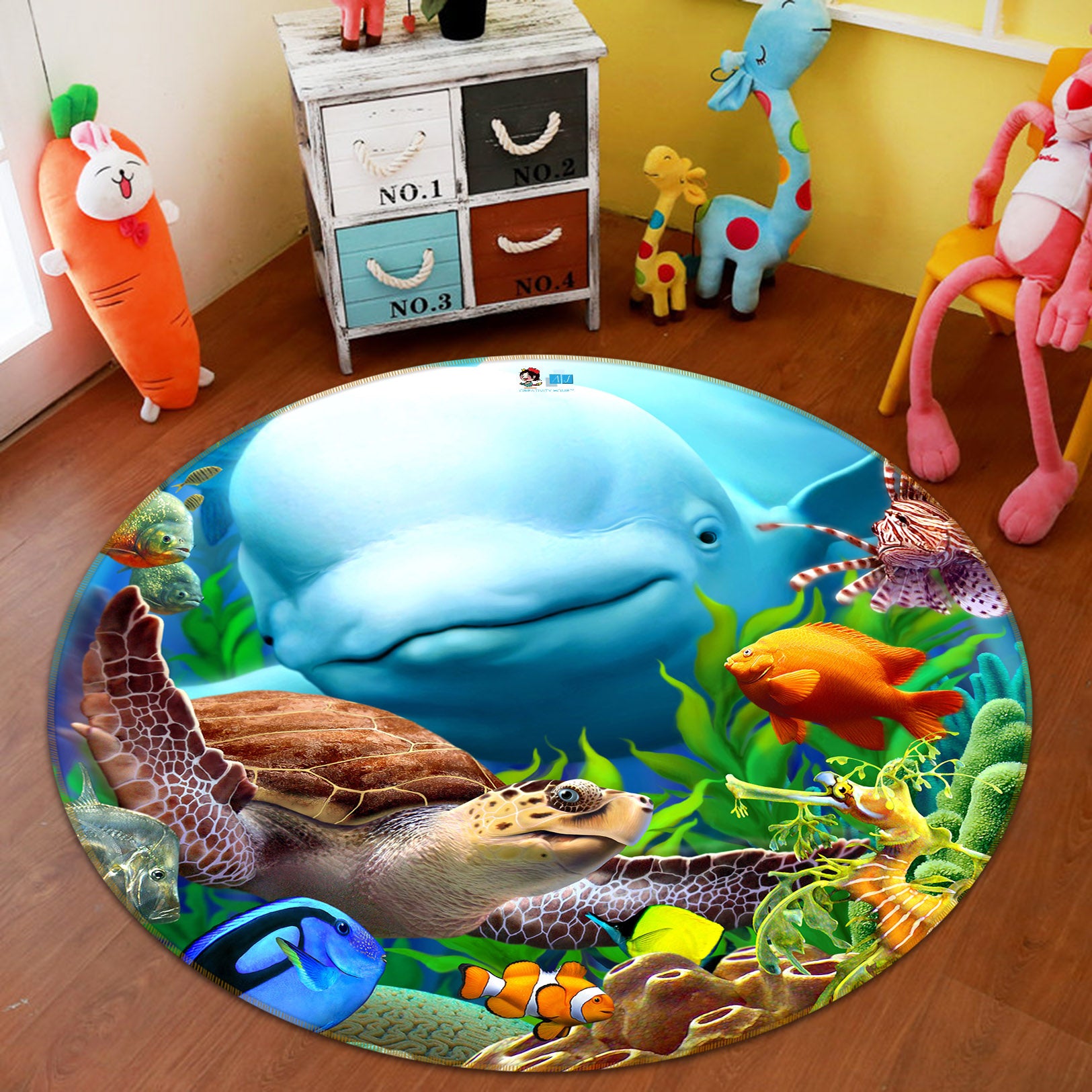 3D Seavilians 85115 Jerry LoFaro Rug Round Non Slip Rug Mat
