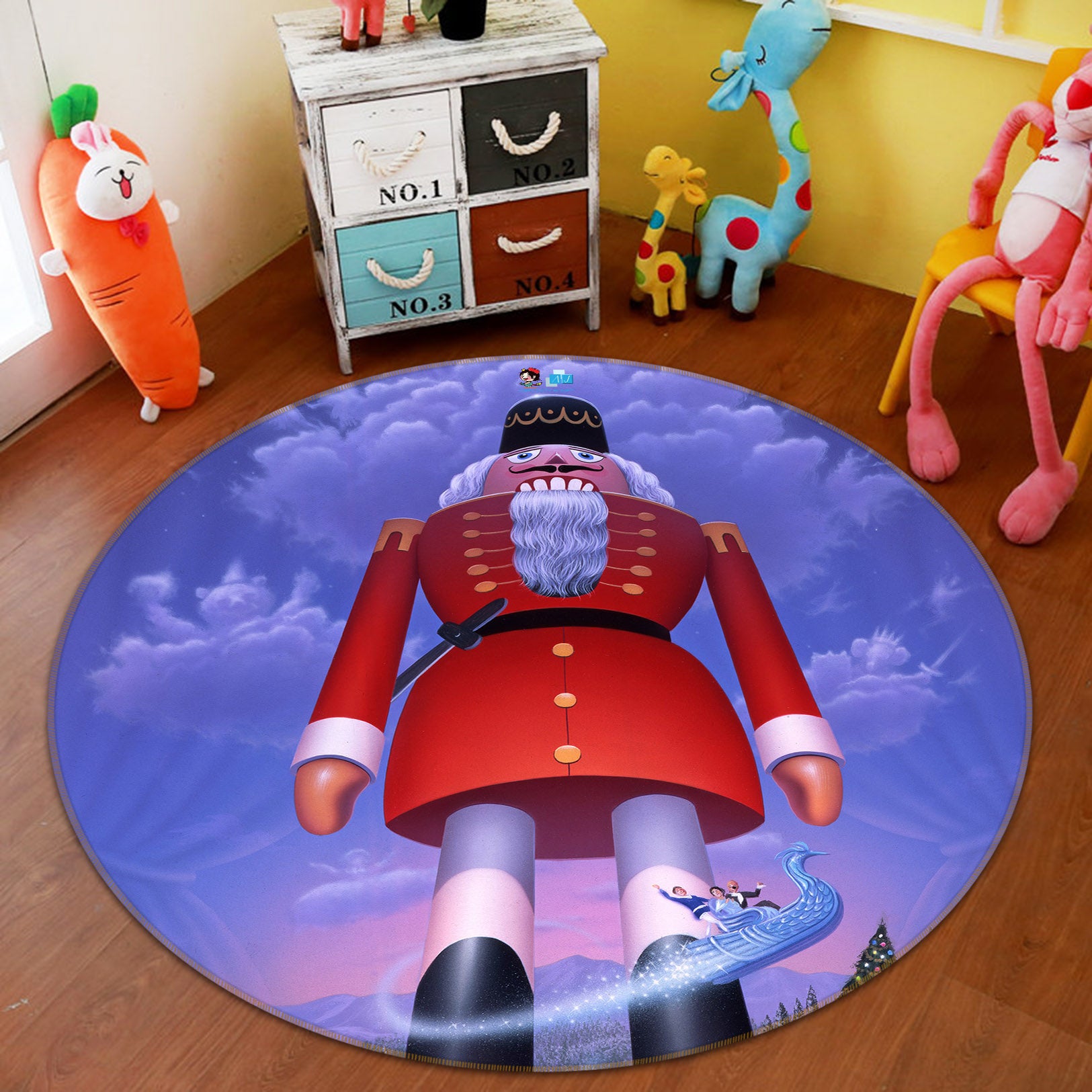3D Nutcracker 85137 Jerry LoFaro Rug Round Non Slip Rug Mat