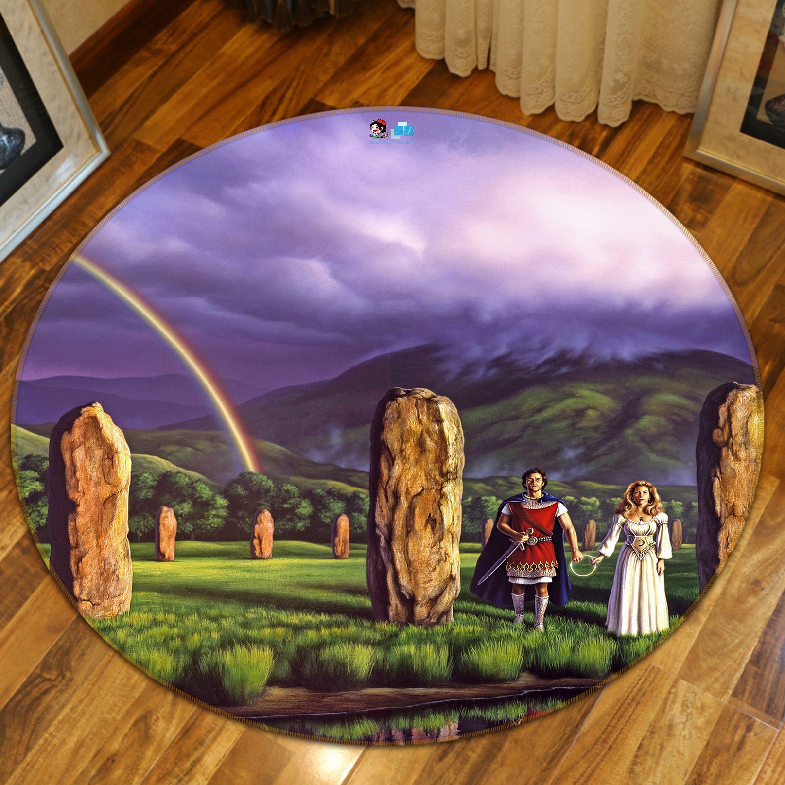 3D Stones Of Years 85151 Jerry LoFaro Rug Round Non Slip Rug Mat