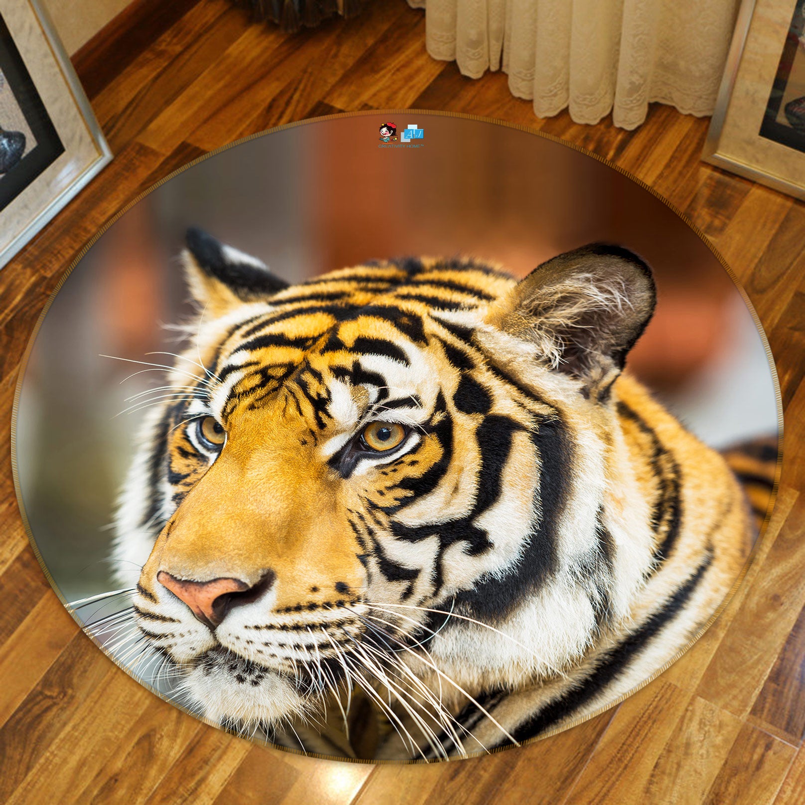 3D Tiger 81178 Round Non Slip Rug Mat