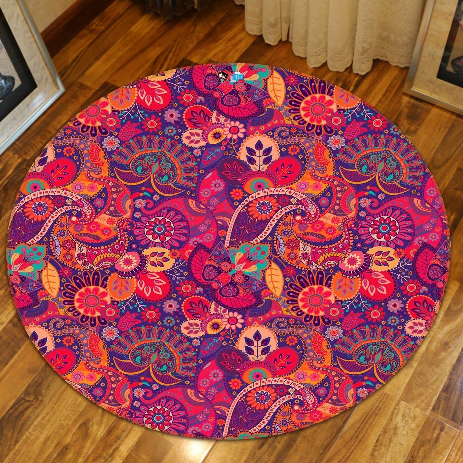 3D Pretty Pattern 19 Round Non Slip Rug Mat Mat AJ Creativity Home
