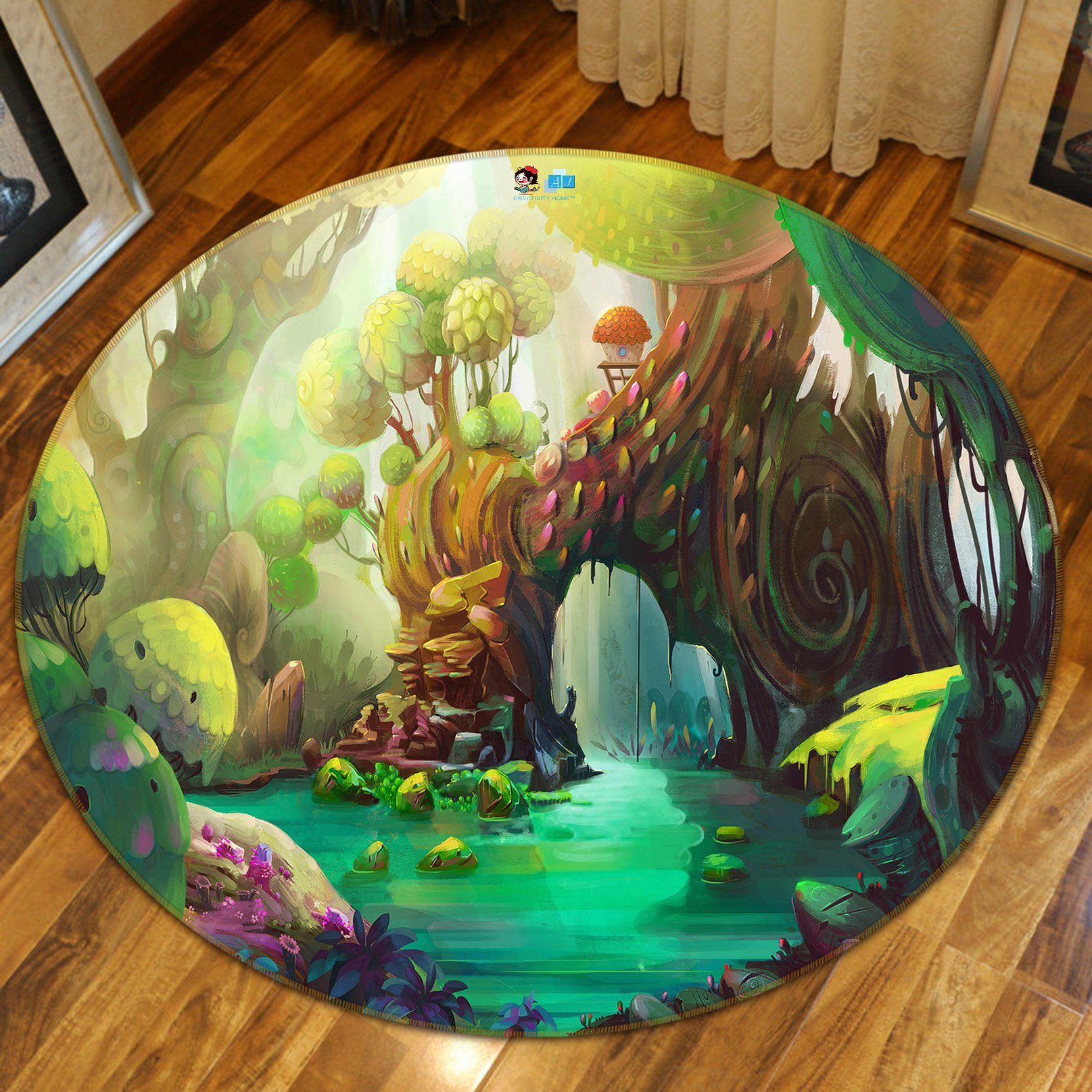 3D Forest Trunk 078 Round Non Slip Rug Mat Mat AJ Creativity Home