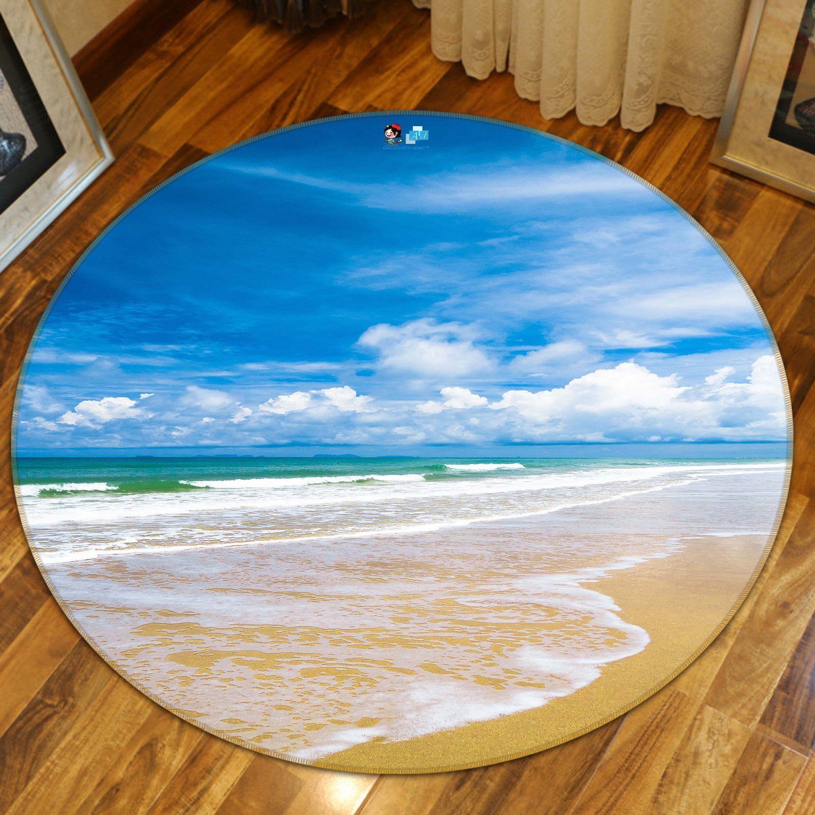 3D Seascape 132 Round Non Slip Rug Mat Mat AJ Creativity Home