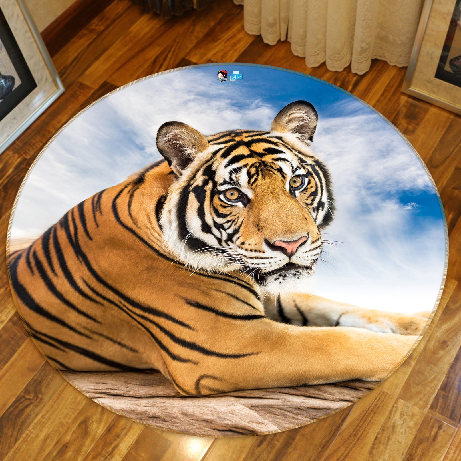 3D Tiger 81179 Round Non Slip Rug Mat