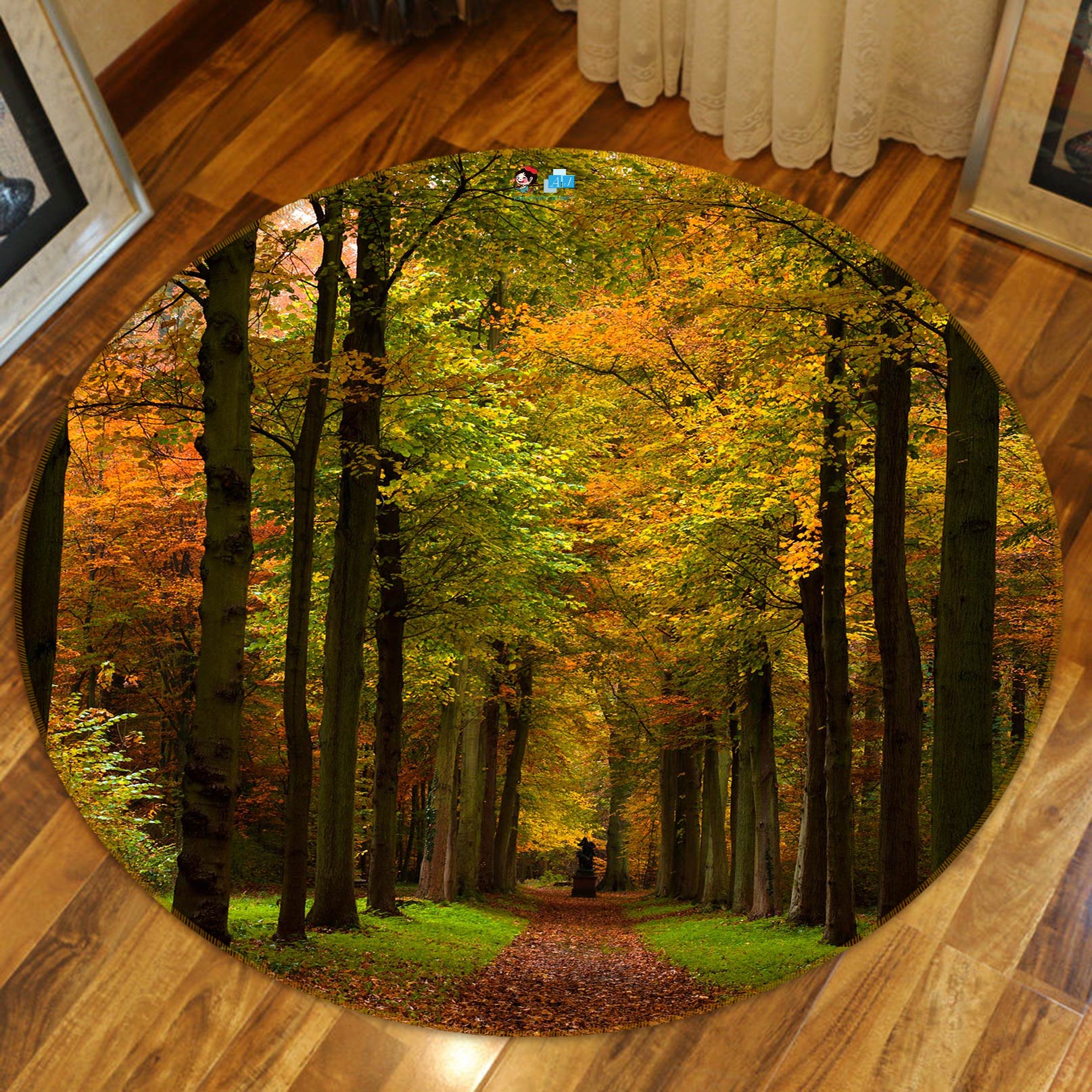 3D Forest 80292 Round Non Slip Rug Mat
