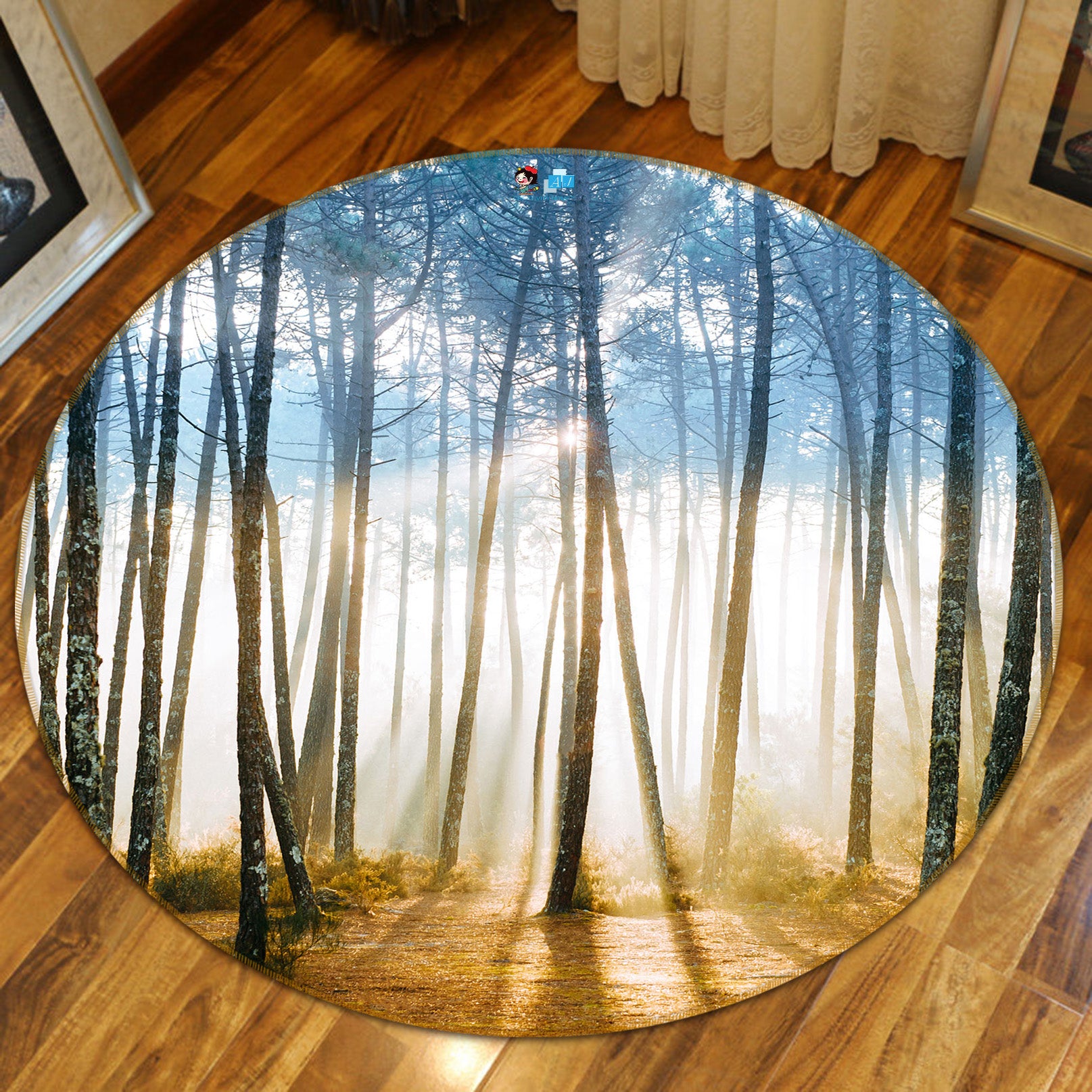 3D Forest 81094 Round Non Slip Rug Mat