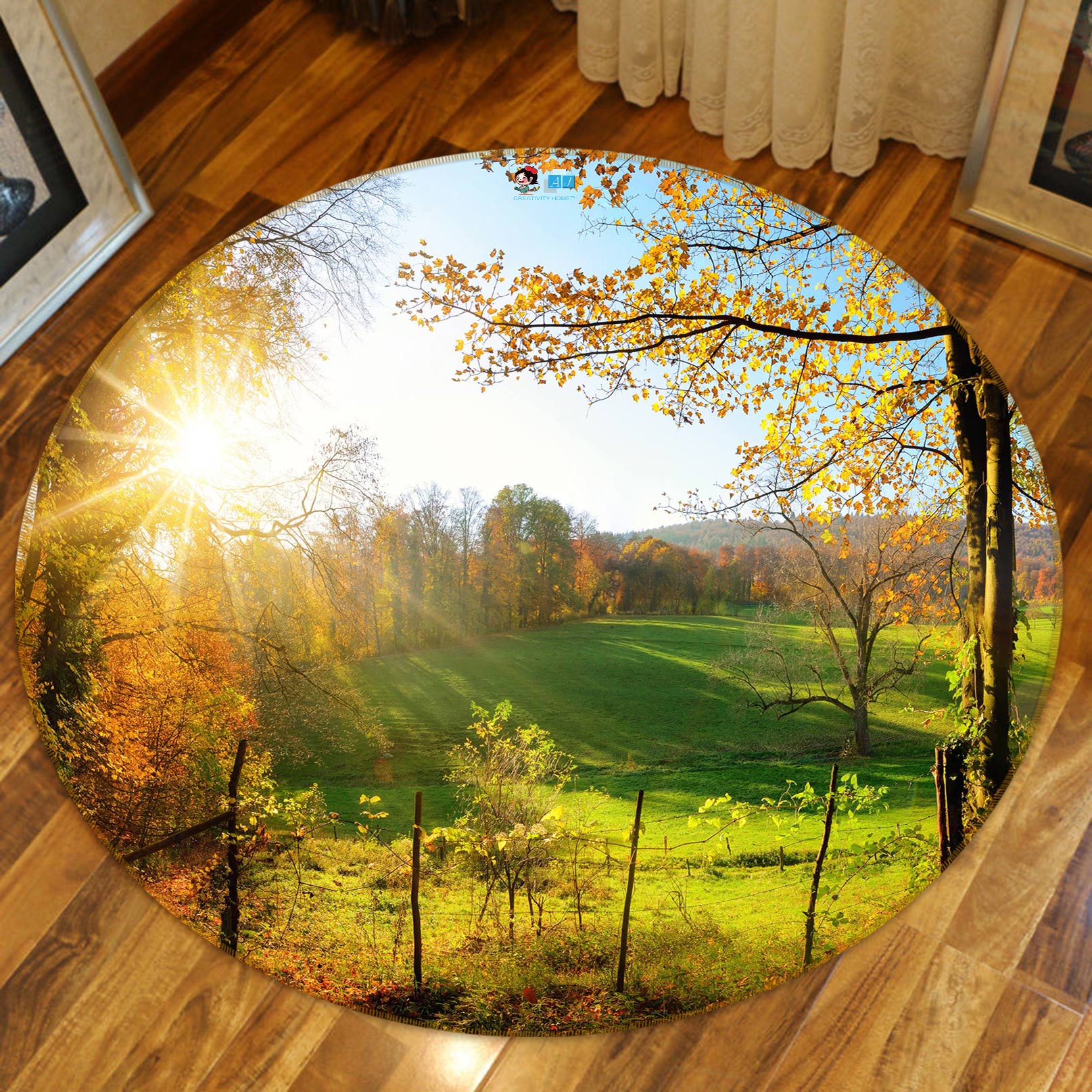 3D Forest 80229 Round Non Slip Rug Mat