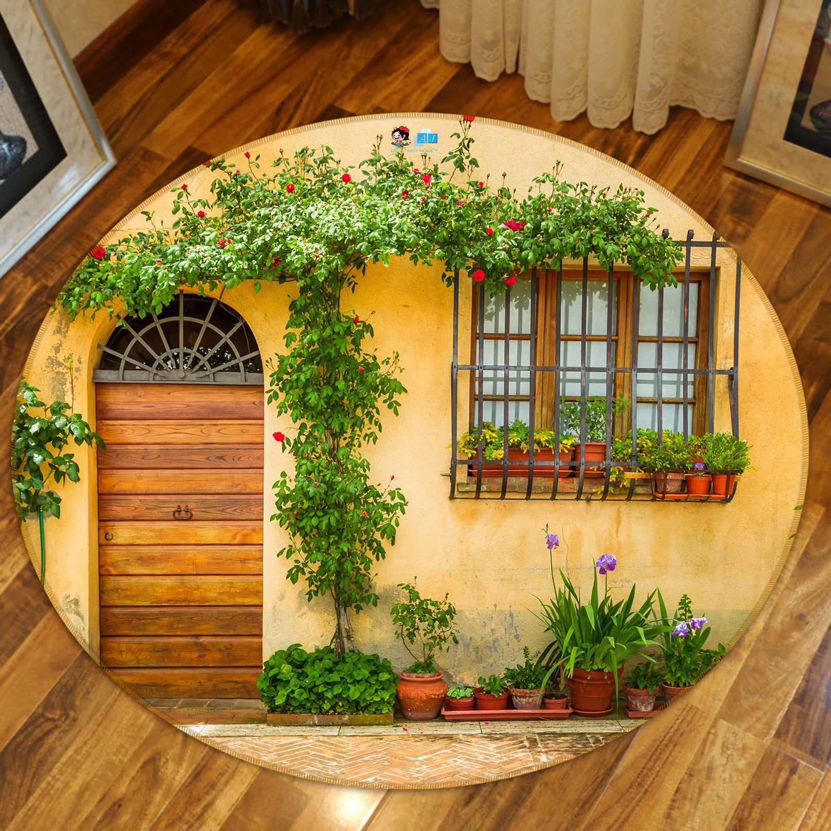 3D Houses 72163 Round Non Slip Rug Mat