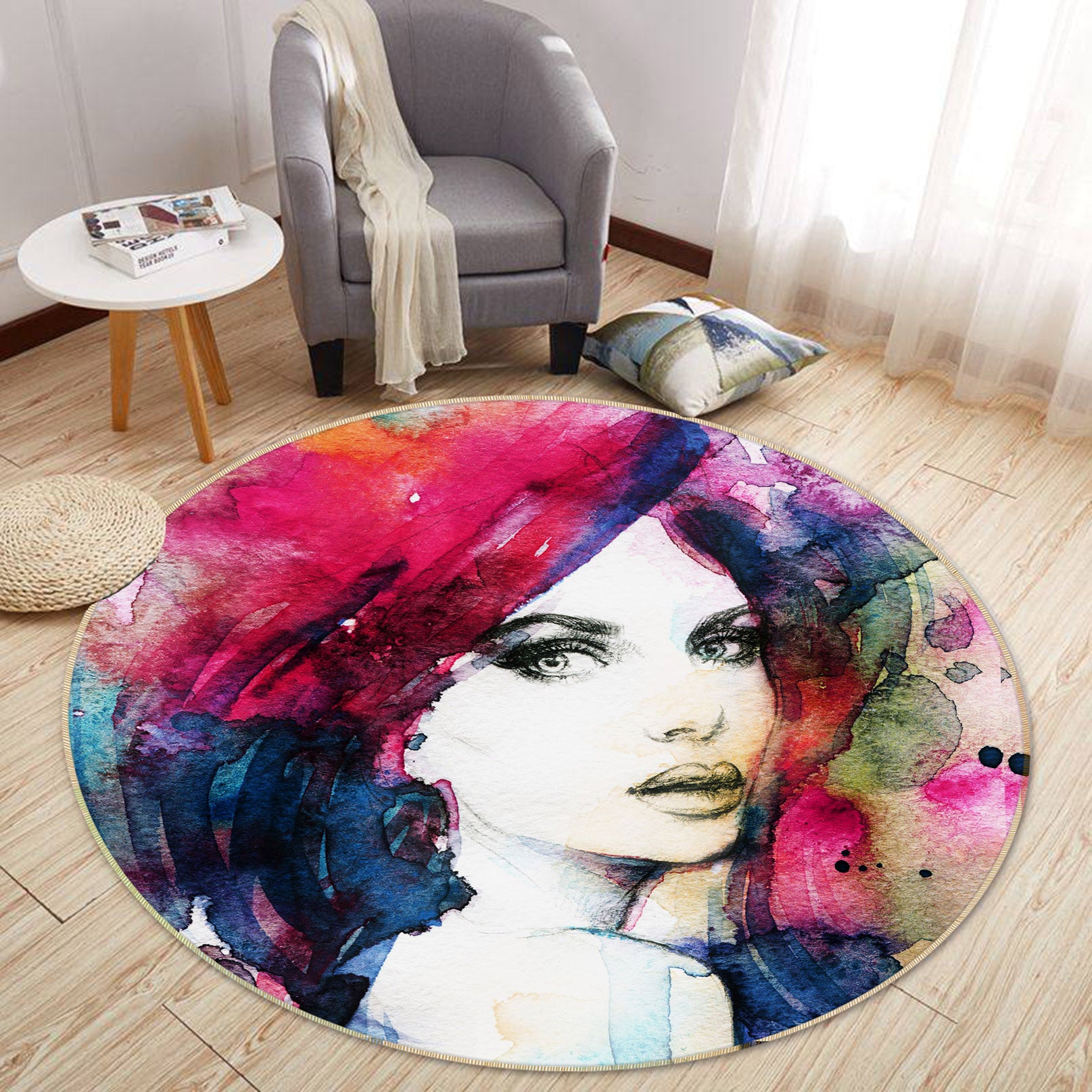 3D Beauty 36228 Round Non Slip Rug Mat