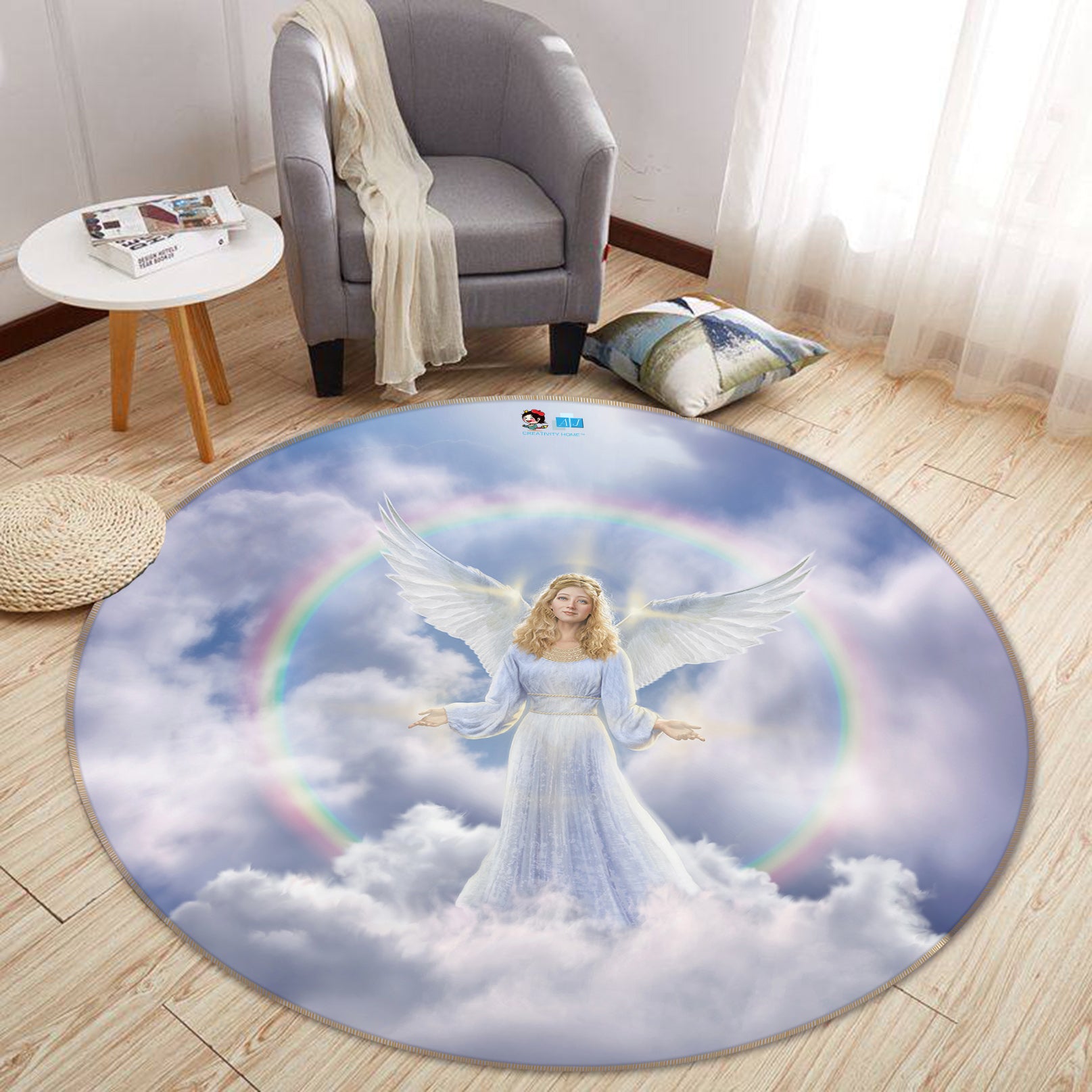 3D Angel 83115 Jerry LoFaro Rug Round Non Slip Rug Mat