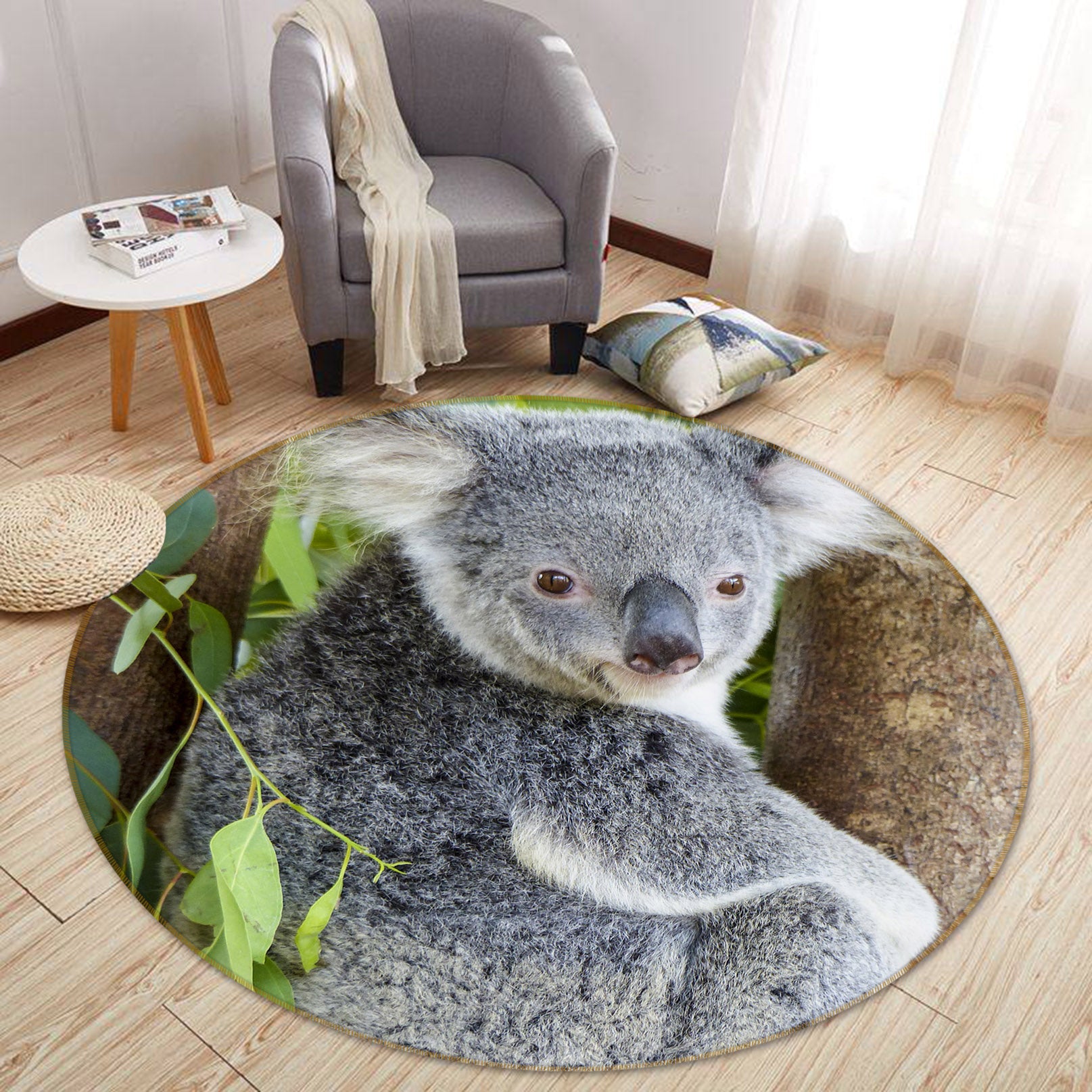 3D Koala 37192 Animal Round Non Slip Rug Mat