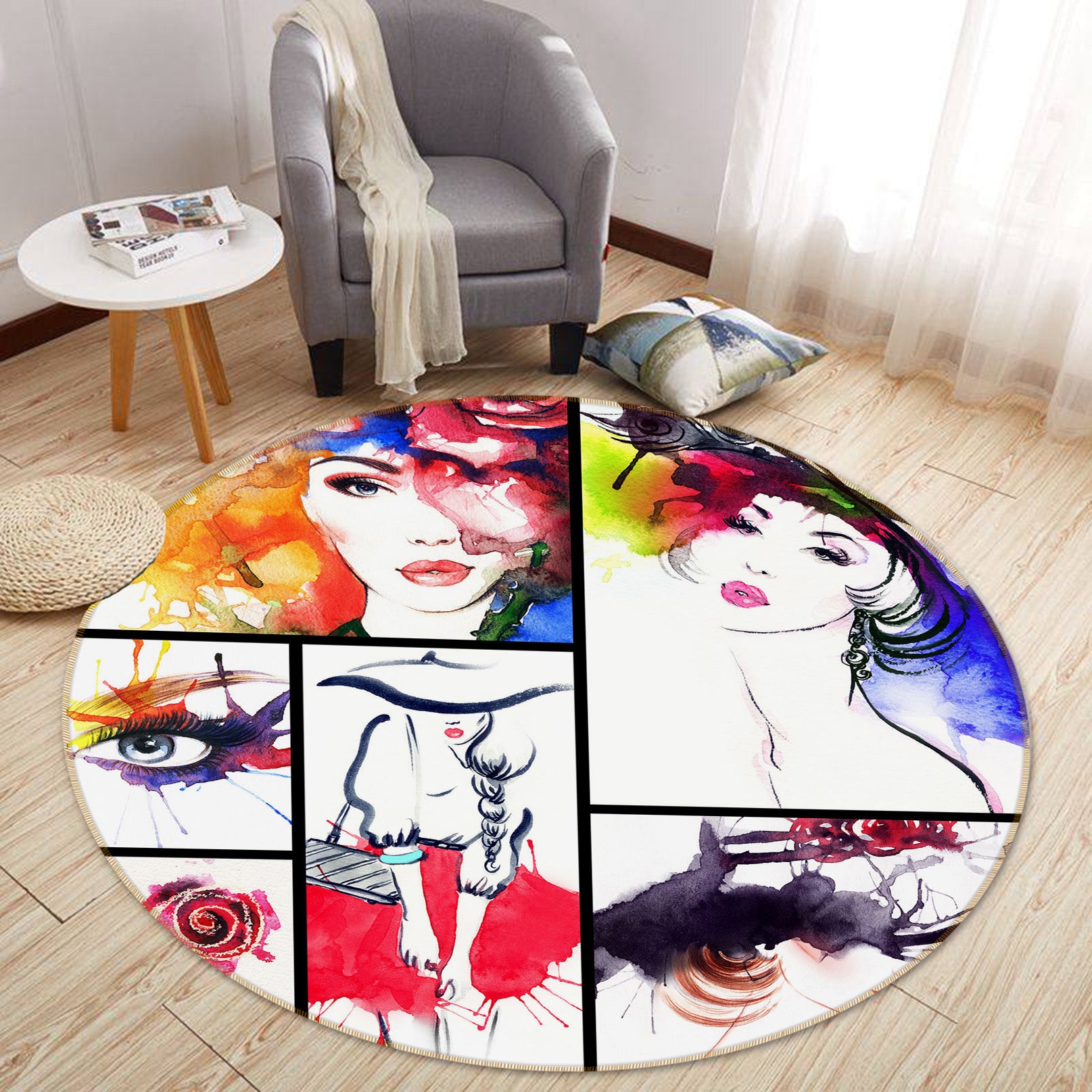3D Girl 36226 Round Non Slip Rug Mat
