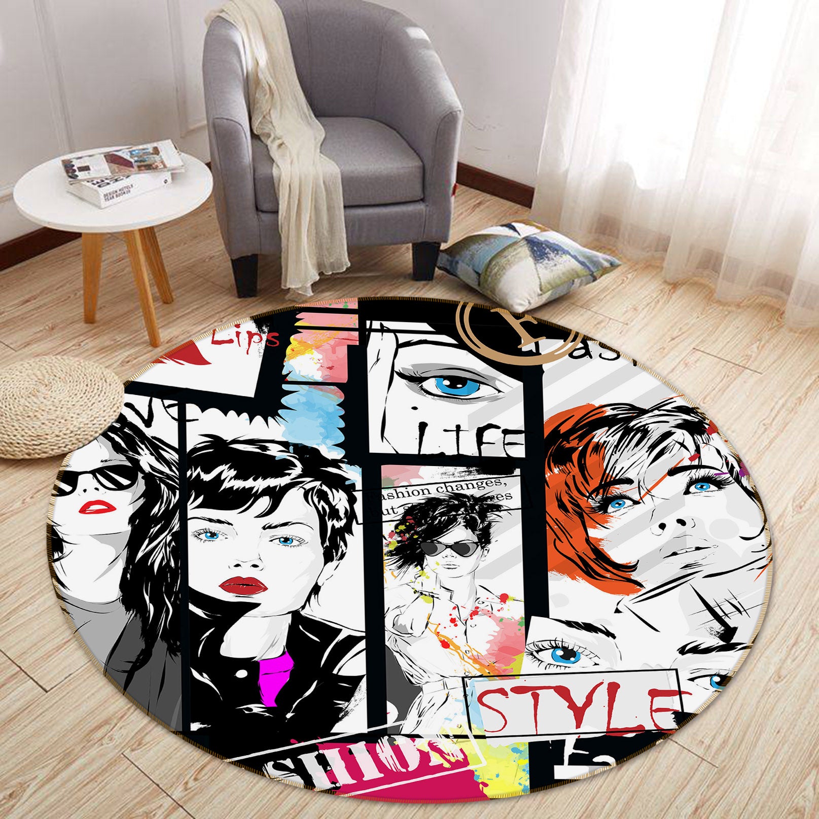 3D Beauty 36235 Round Non Slip Rug Mat