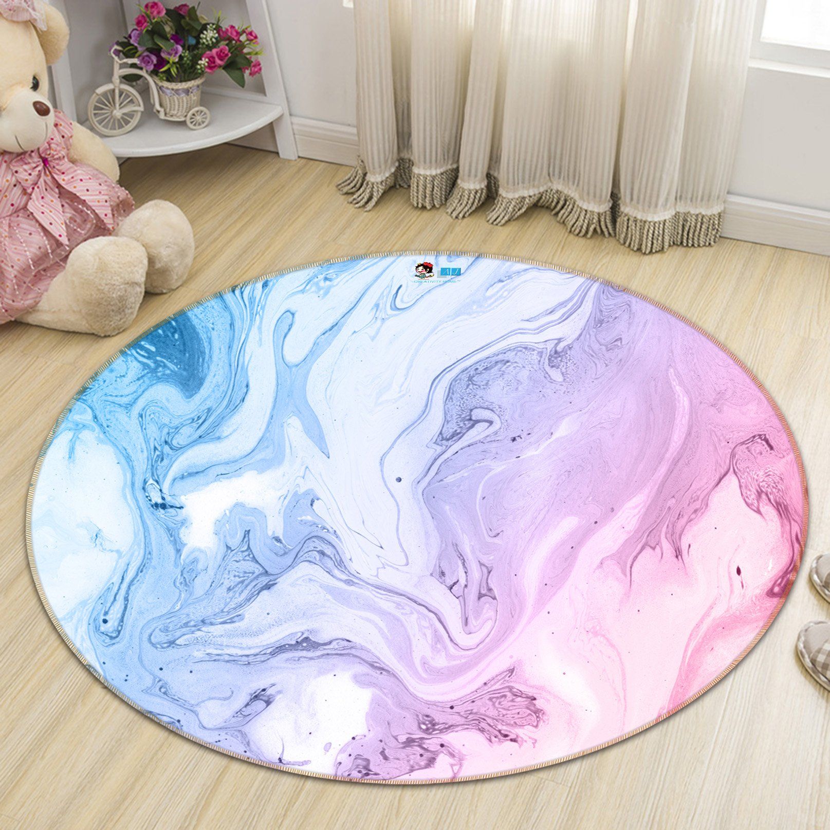 3D Pink Water Ripple 238 Round Non Slip Rug Mat Mat AJ Creativity Home