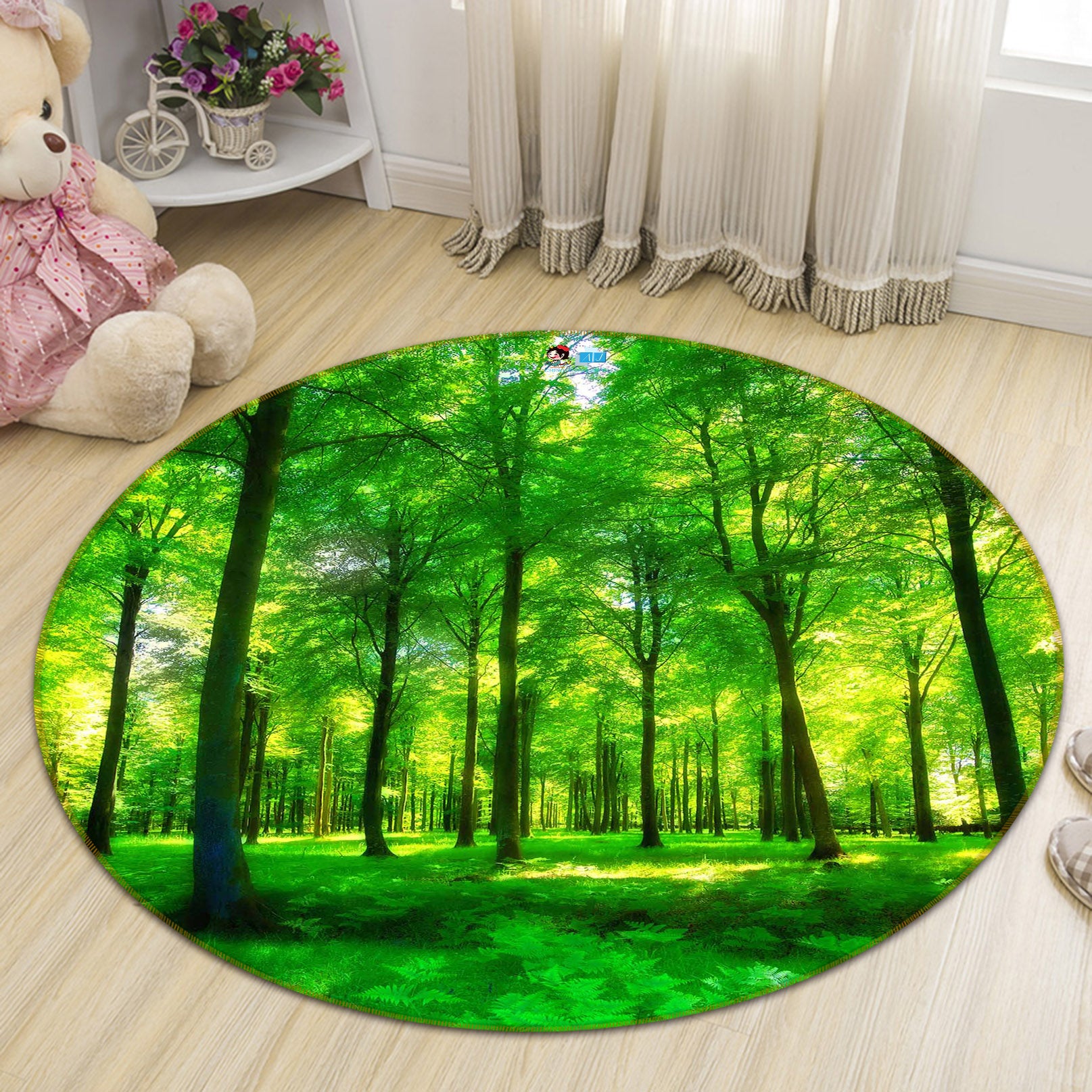 3D Forest 66180 Round Non Slip Rug Mat