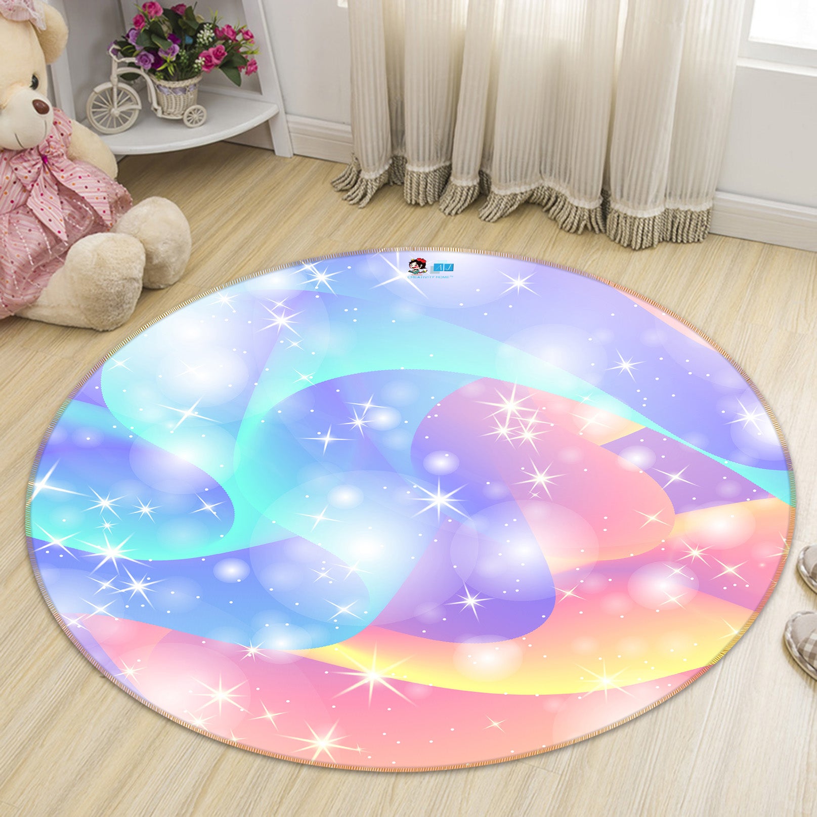 3D Color Sky 81038 Round Non Slip Rug Mat