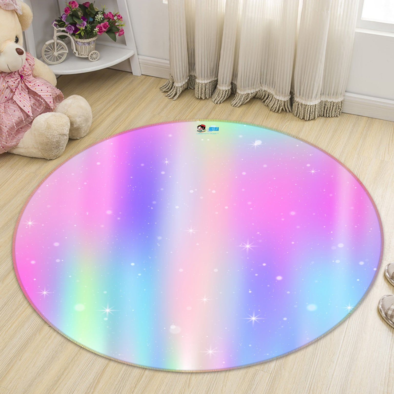 3D Colorful 81050 Round Non Slip Rug Mat